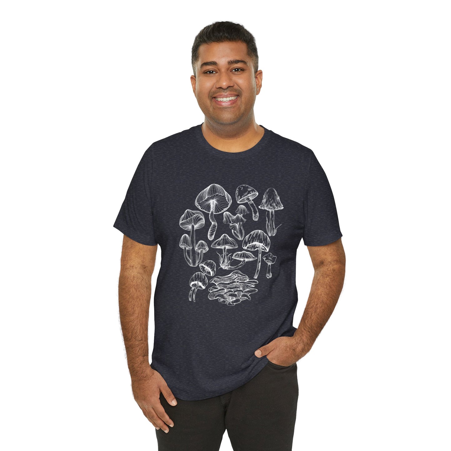 Unisex Mushroom Lover Fungi Print Toadstool T-Shirt