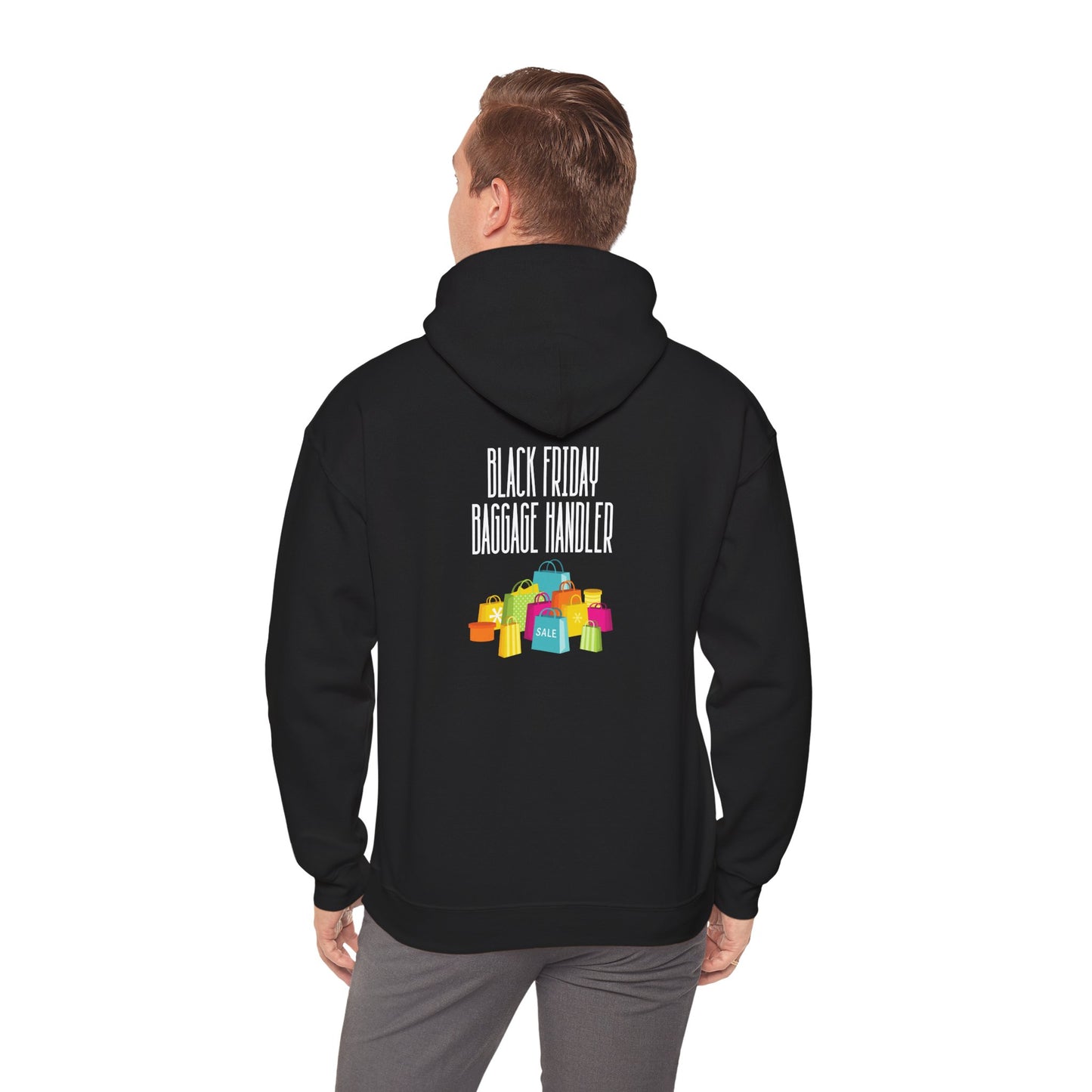 Unisex Heavy Blend™ Black Friday Christmas Sales Baggage Handler Shopping Sales Hooded Sweatshirt