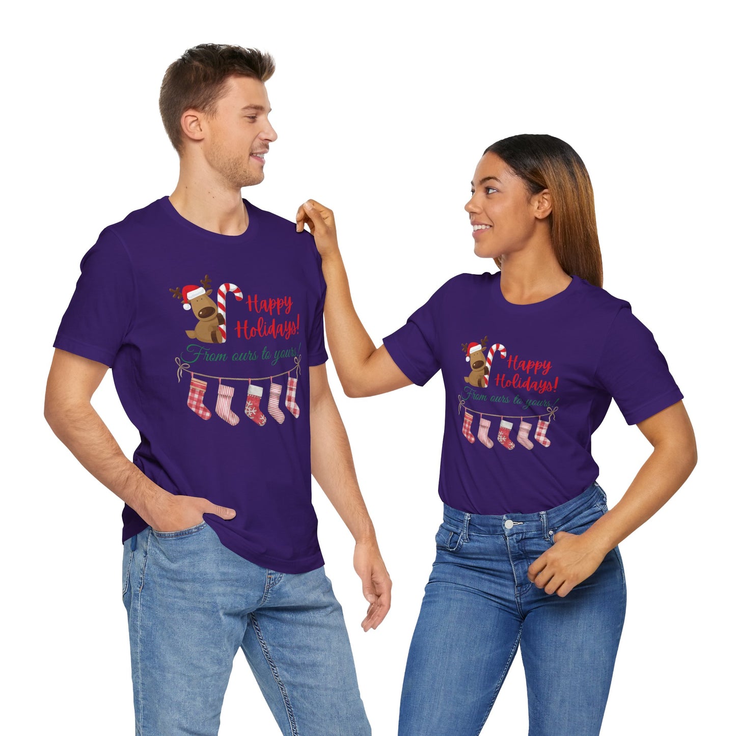 Unisex Jersey Short Sleeve Happy Holidays From Ours To Yours T-Shirt