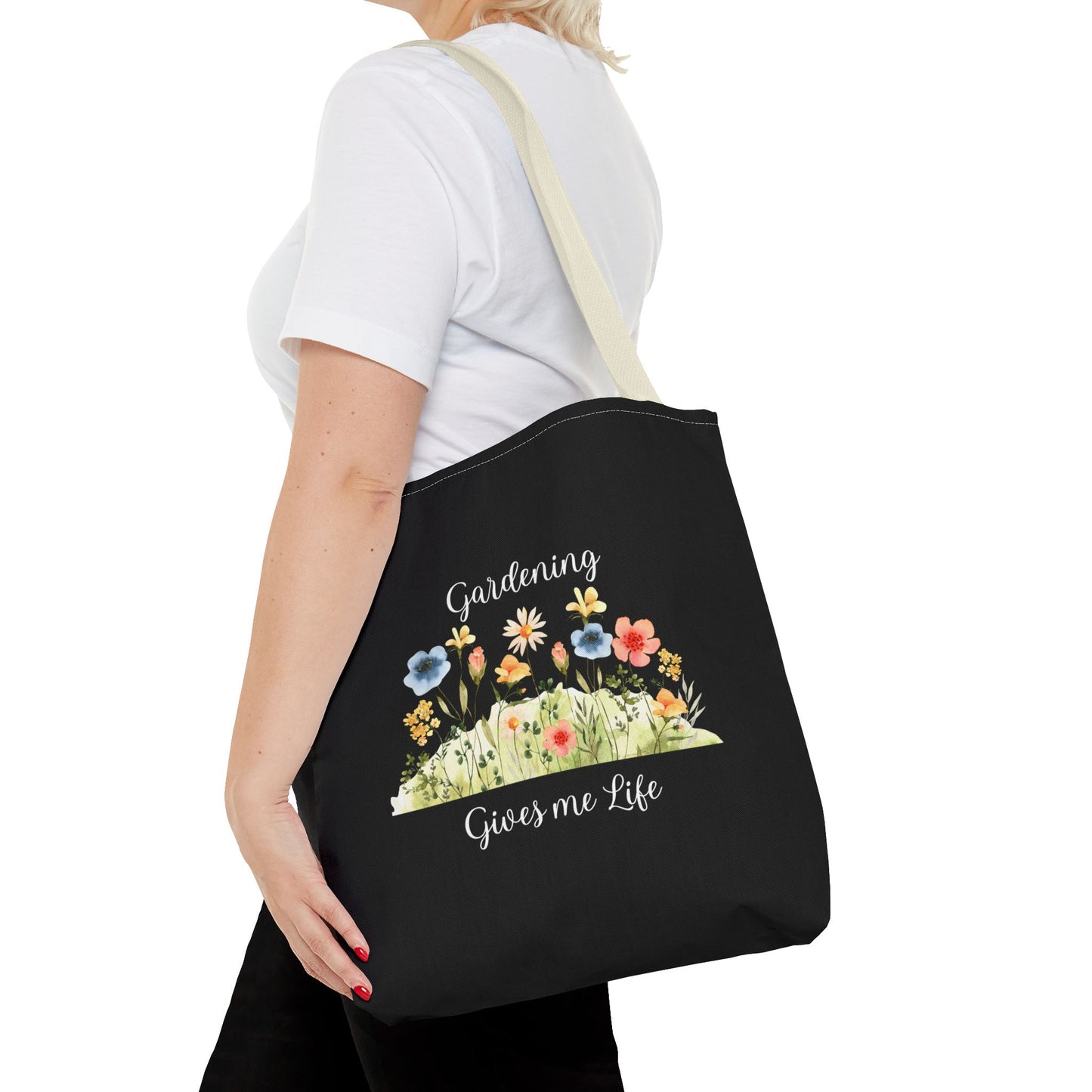Unisex Gardening Gives Me Life Tote Bag - Black