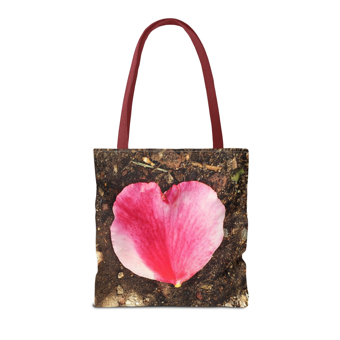 Unisex Garden Themed Double Delight Heart Shaped Rose Petal Tote Bag