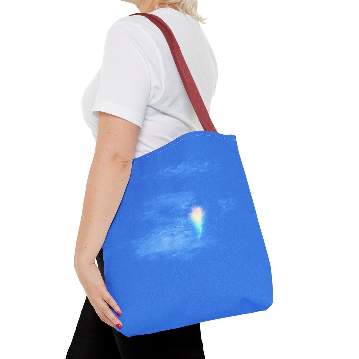 Unisex Fire Rainbow Sky Blue All Over Print Tote Bag