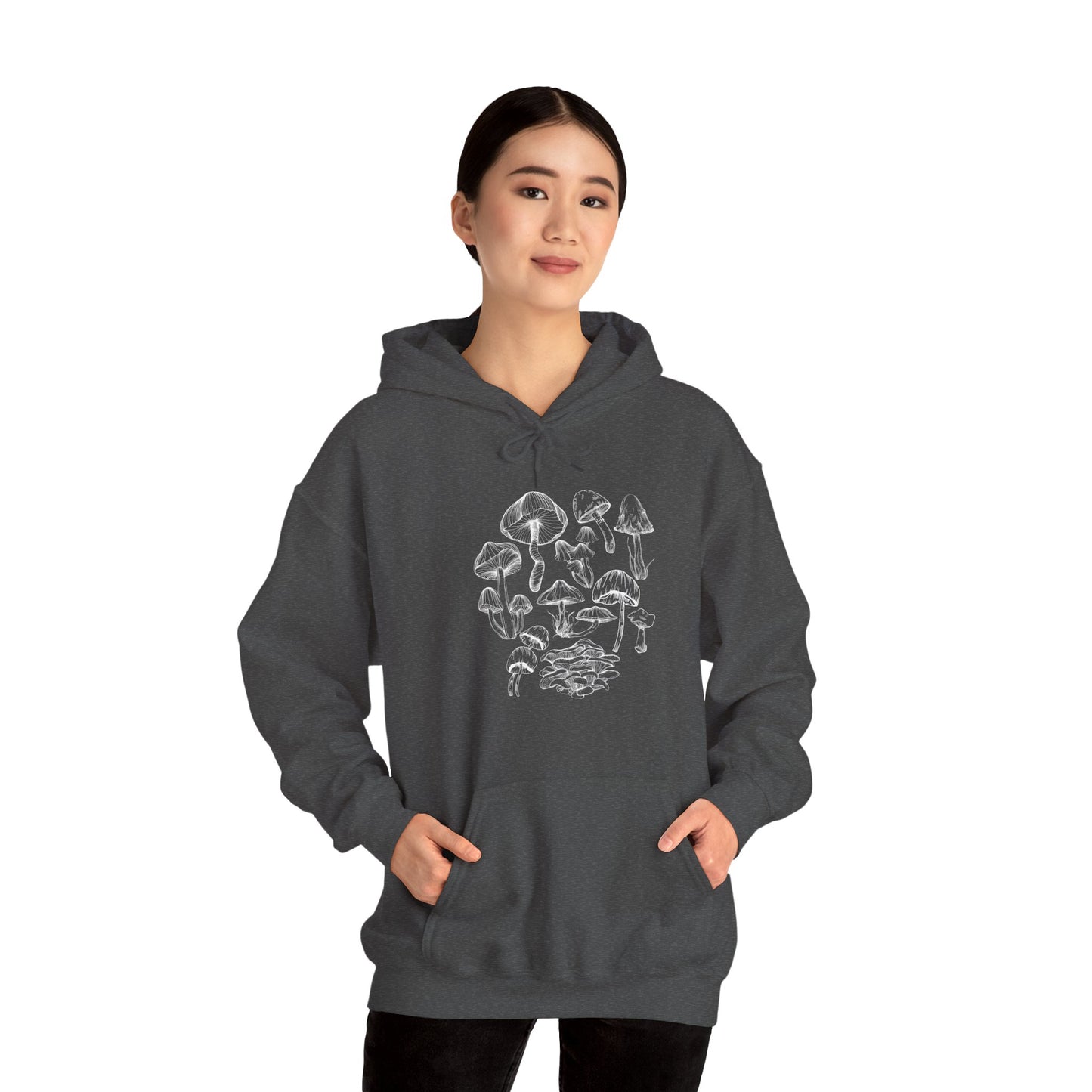 Unisex Mushroom Lover Fungi Print Toadstool Hooded Sweatshirt
