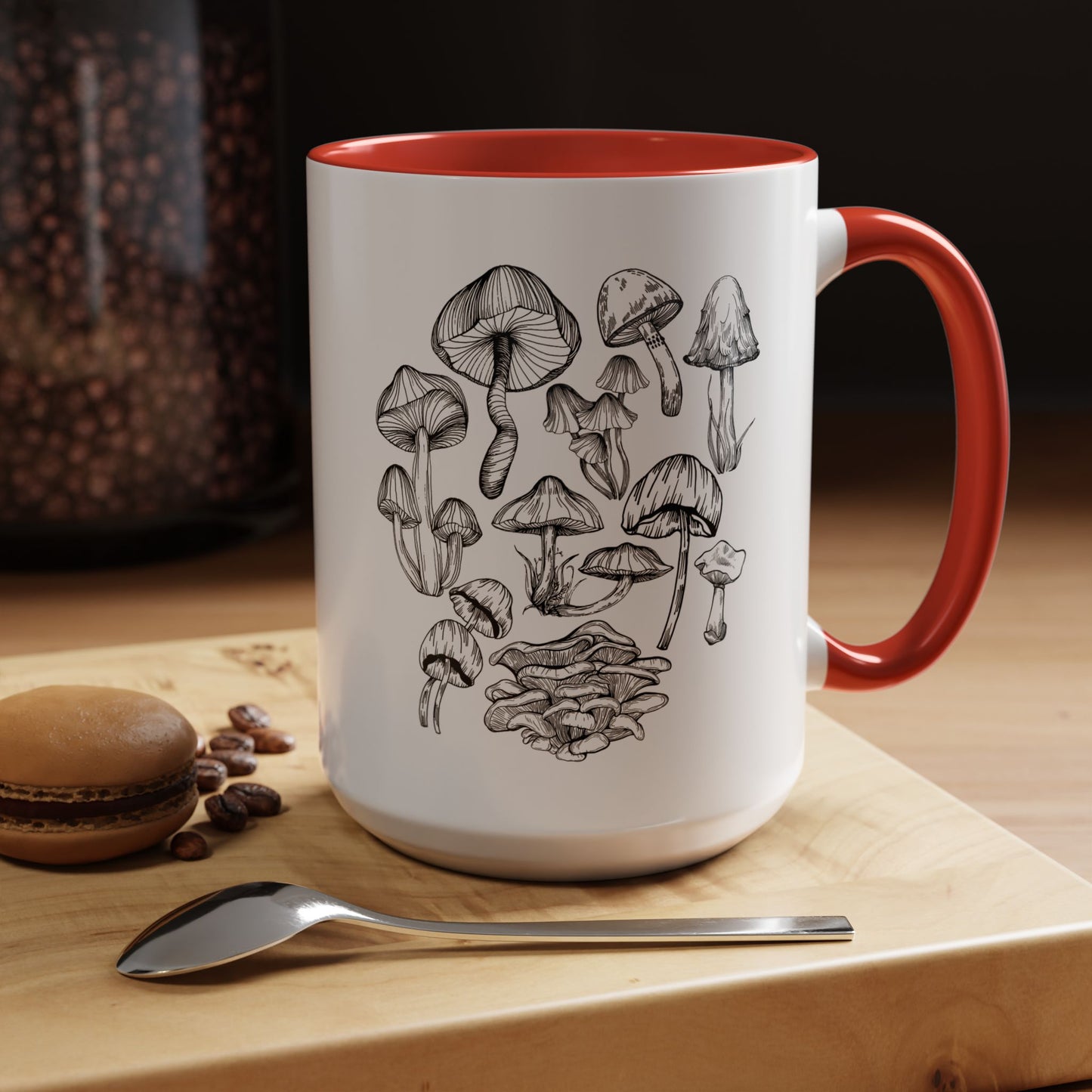 11oz/15oz Mushroom Lover Fungi Print Toadstool Coffee Mug