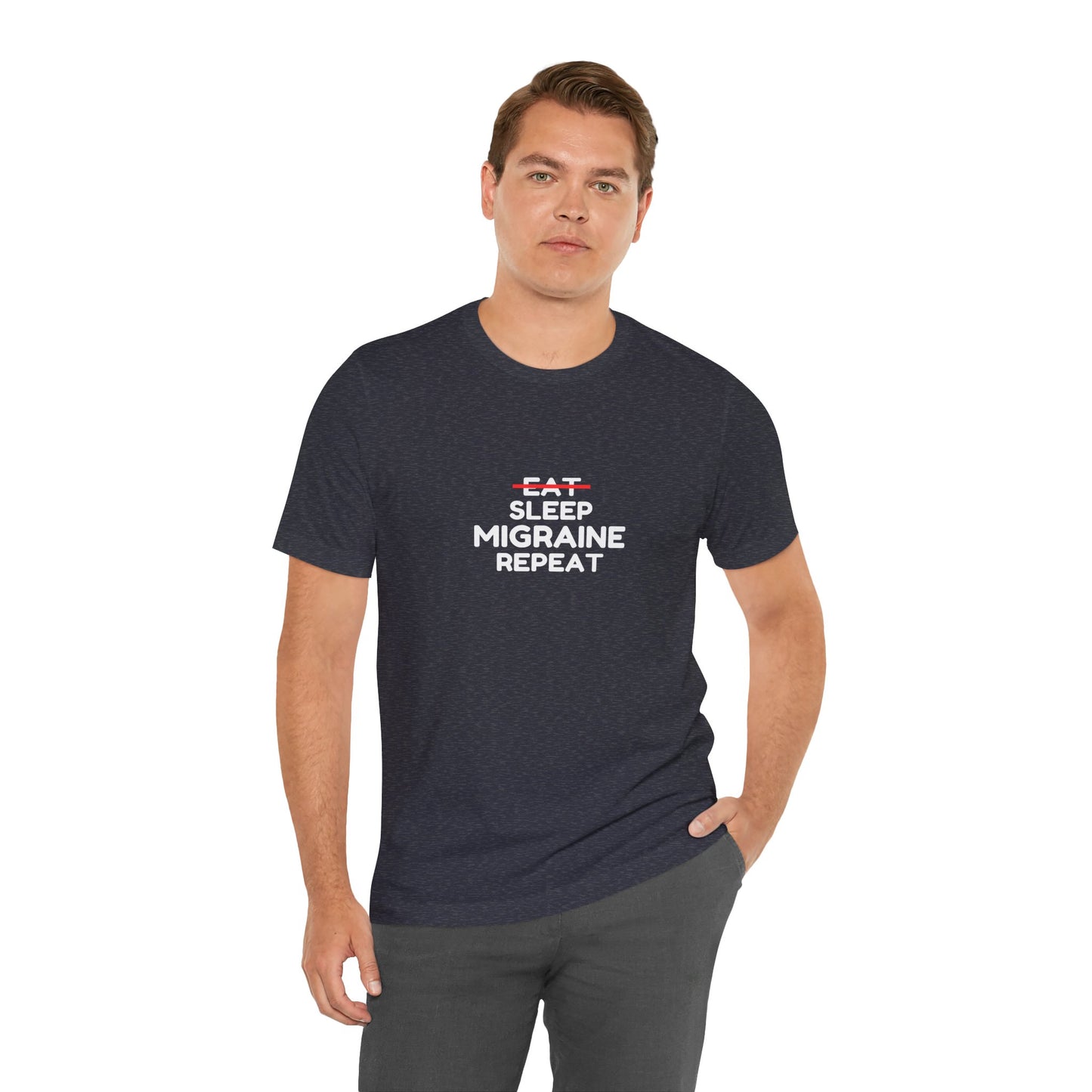 Unisex Migraine Day Invisible Illness Warrior Eat Sleep Migraine Repeat Tshirt