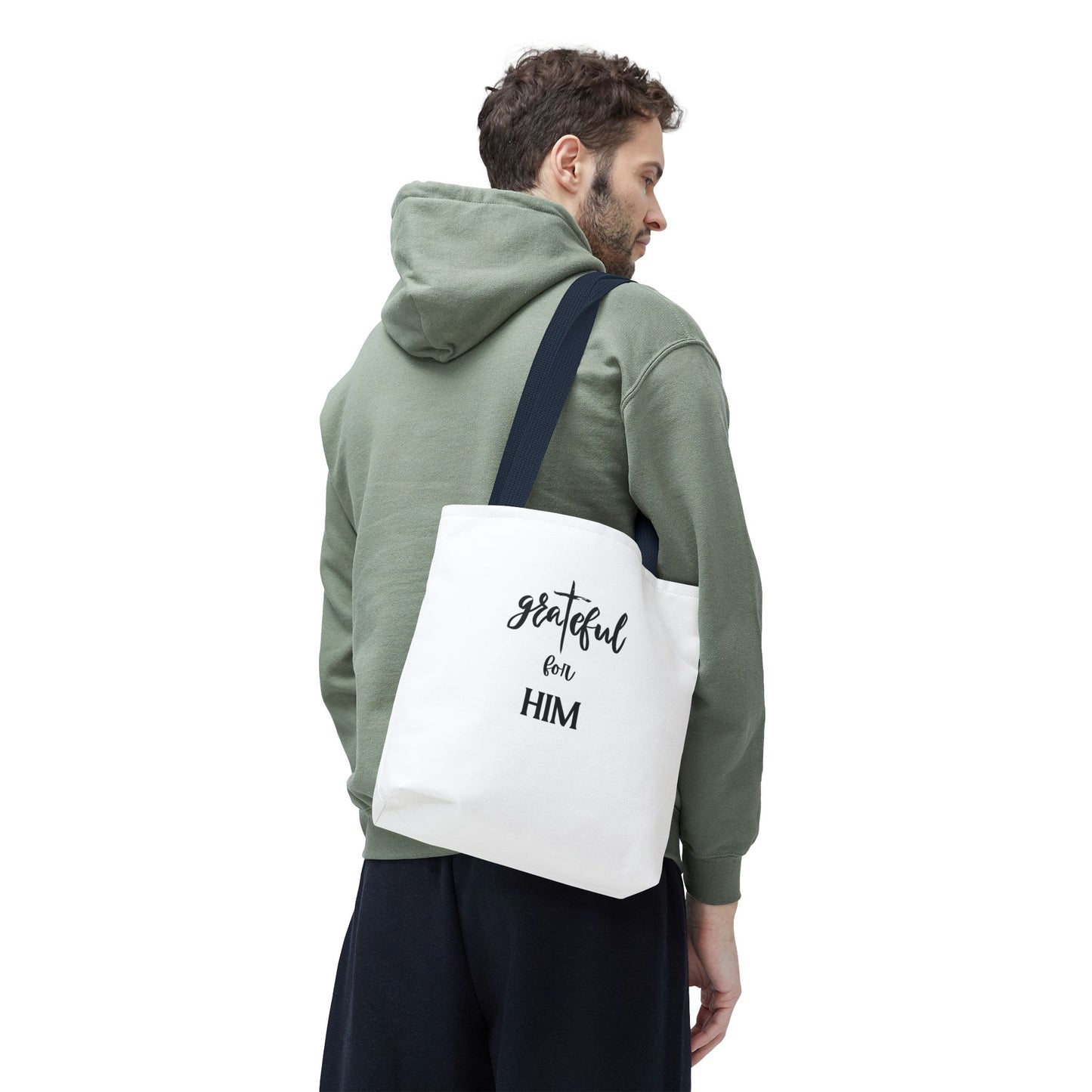 Unisex GraTeful For Him Faith Bible Study Reusable Lunch Bag Everyday Carry Tote Bag