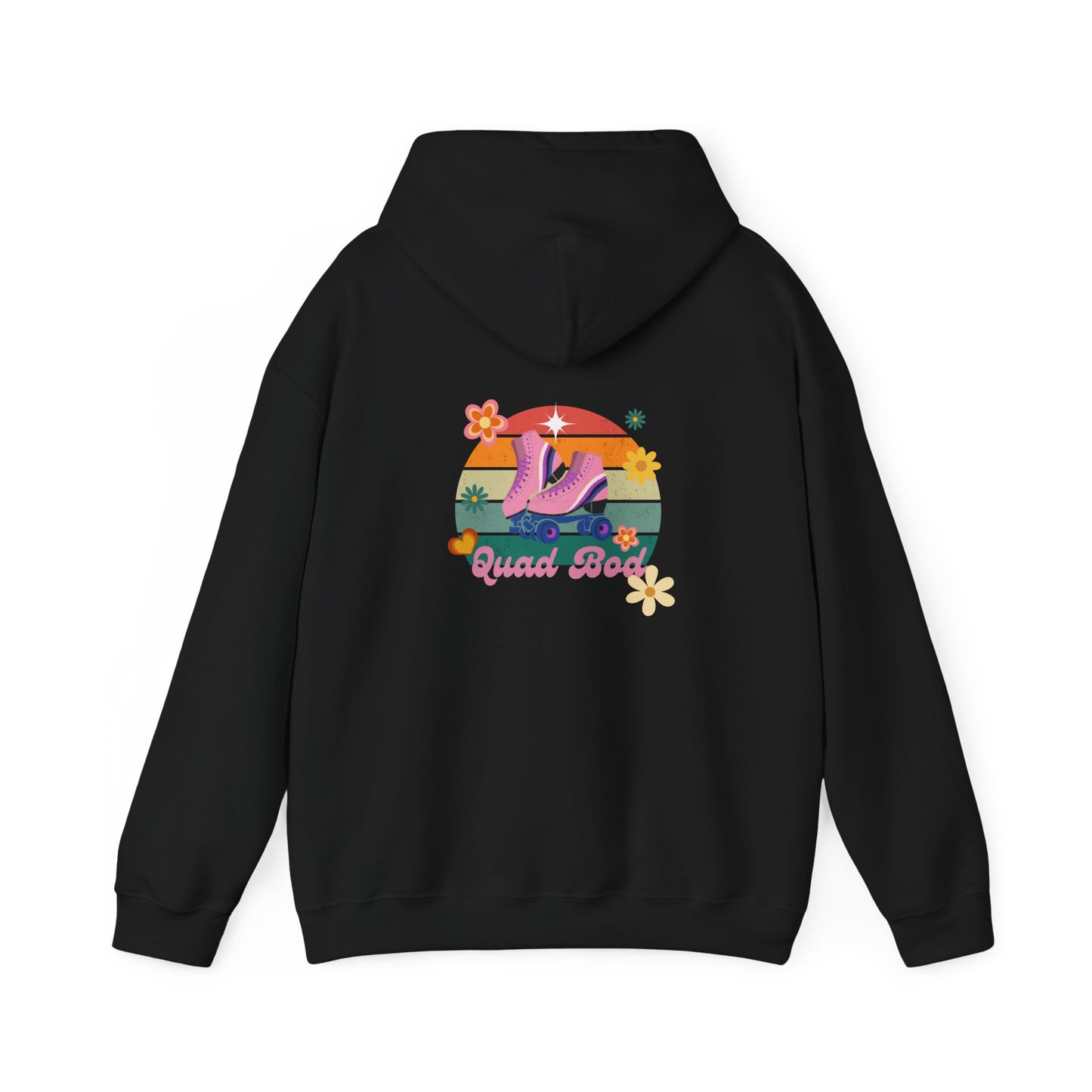 Unisex Heavy Blend™ Quad Bod Retro Vibes Rollerskater Hooded Sweatshirt