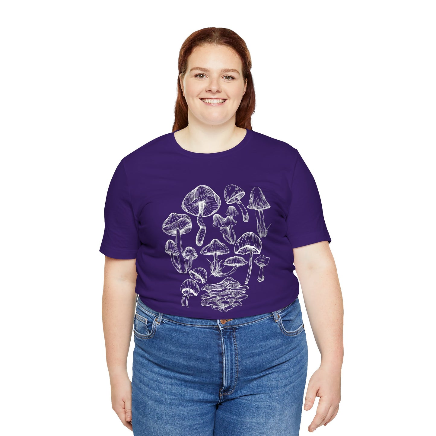 Unisex Mushroom Lover Fungi Print Toadstool T-Shirt