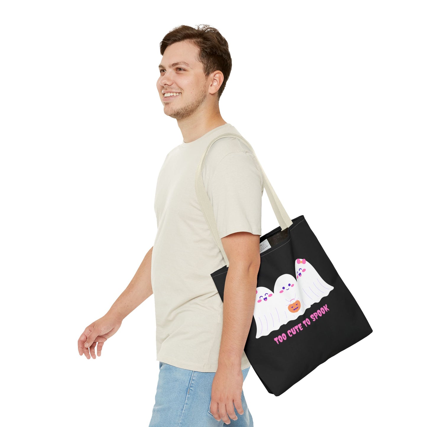 Cute Ghost Halloween Tote Bag Gift for Halloween Spooky Season Trick or Treating Bag Halloween Tote Fall Tote Bag Cute Tote Gift Idea