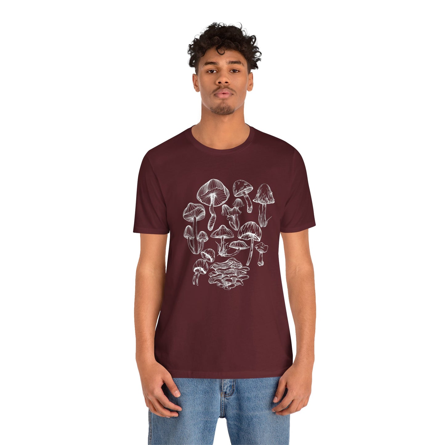 Unisex Mushroom Lover Fungi Print Toadstool T-Shirt