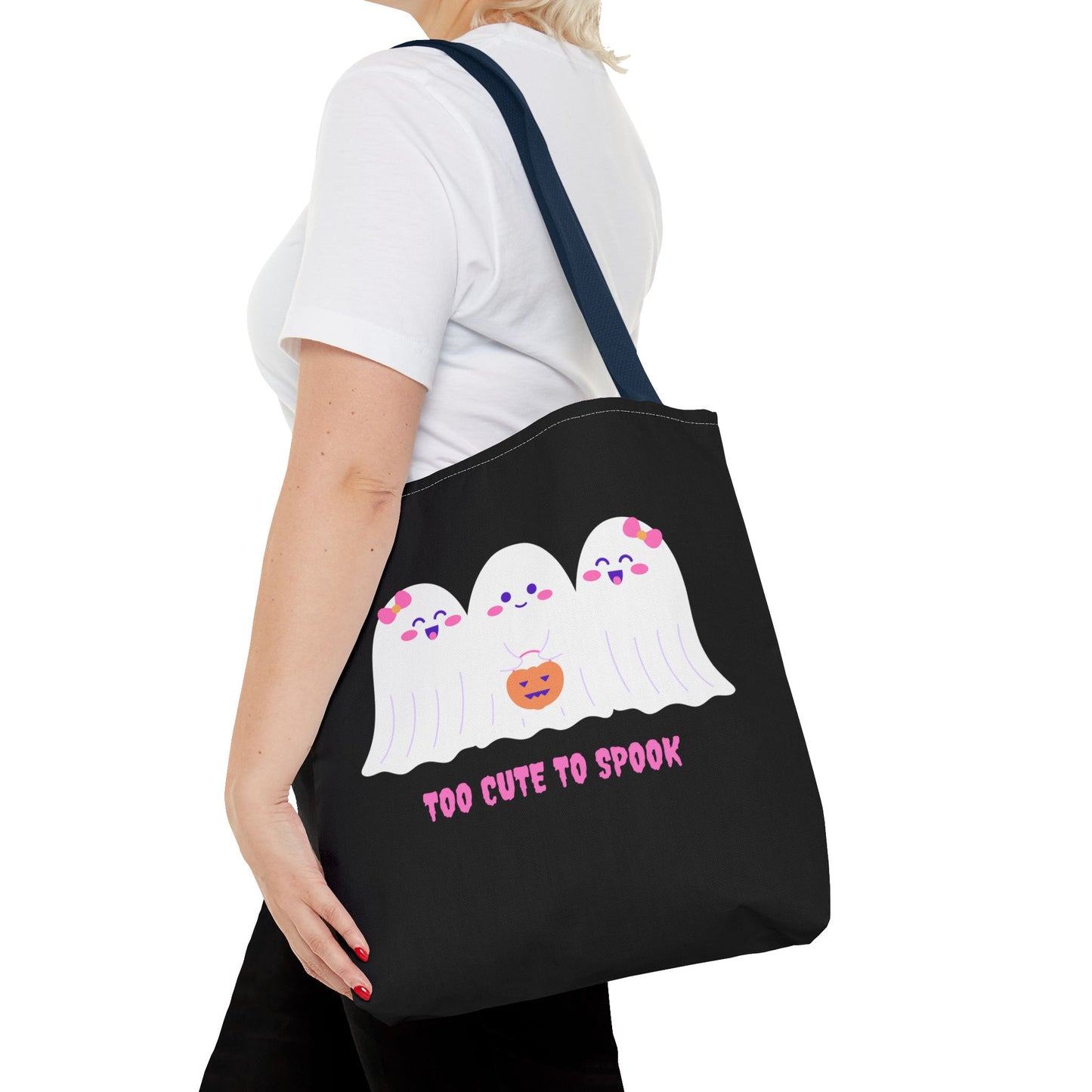 Cute Ghost Halloween Tote Bag Gift for Halloween Spooky Season Trick or Treating Bag Halloween Tote Fall Tote Bag Cute Tote Gift Idea