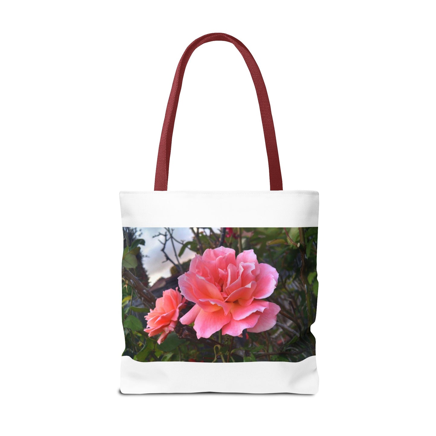 Unisex Garden Themed Double Delight Roses Reusable Tote Bag