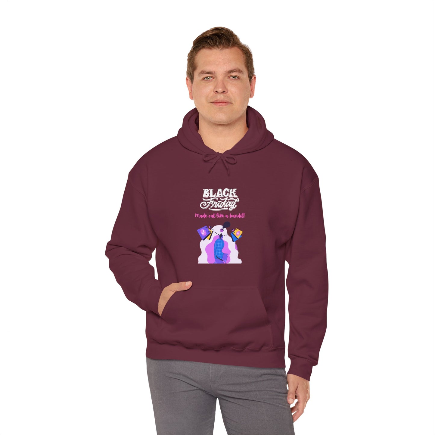 Unisex Black Friday Christmas Shopping Hooded Sweatshirt