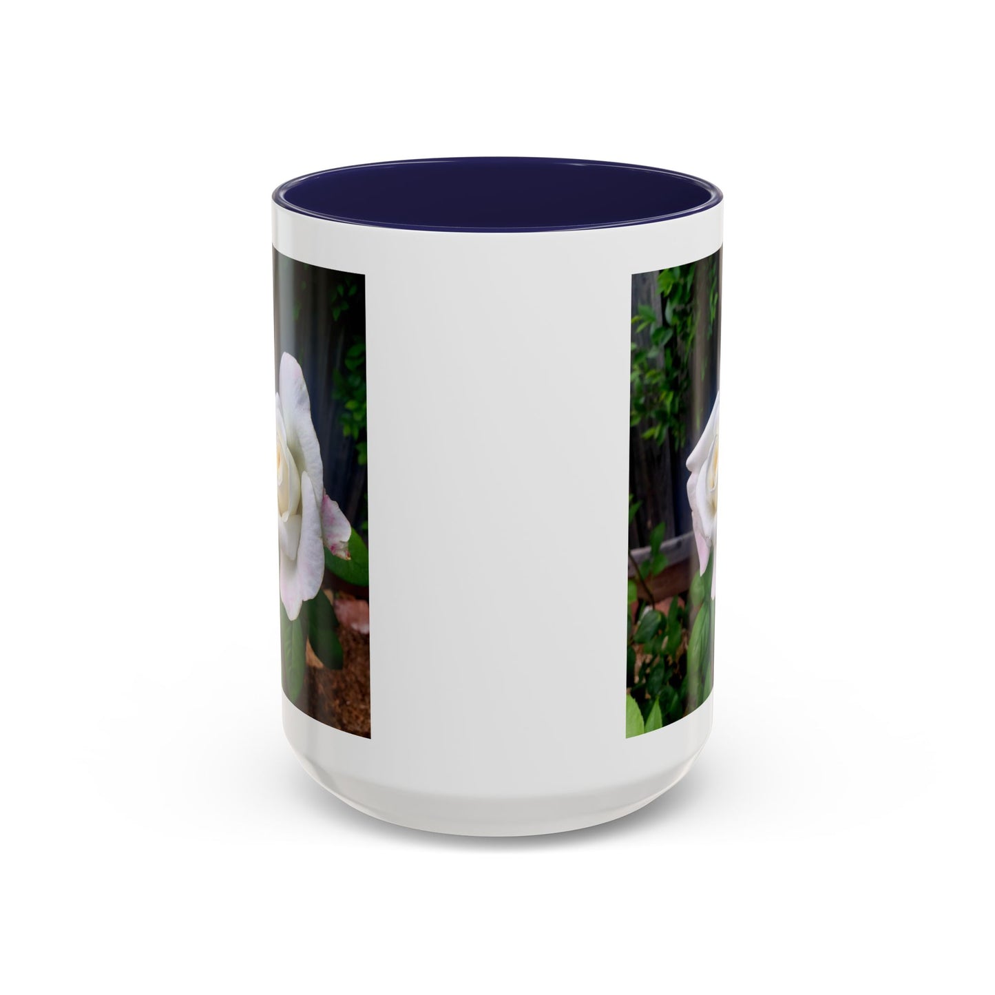 11oz/15oz Garden Themed White Sugar Moon Hybrid Tea Roses Coffee Mug