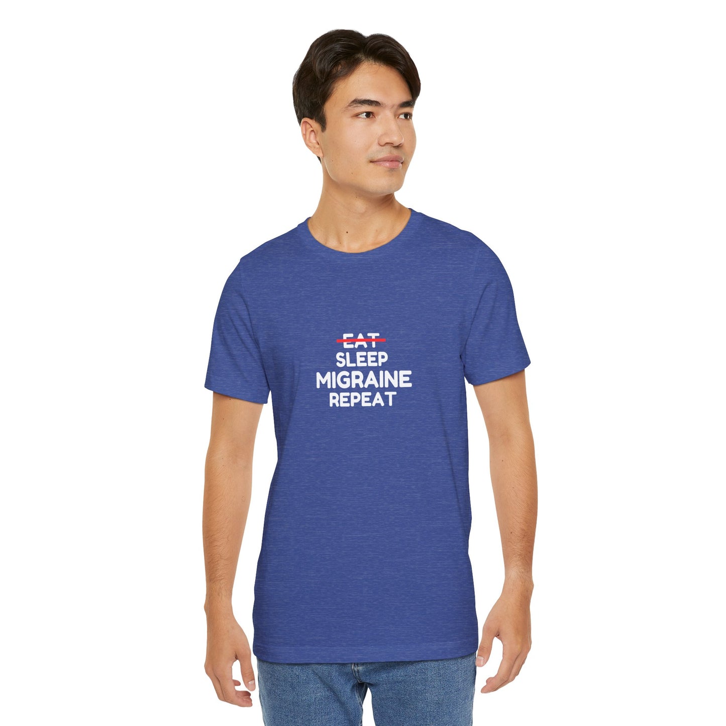 Unisex Migraine Day Invisible Illness Warrior Eat Sleep Migraine Repeat Tshirt