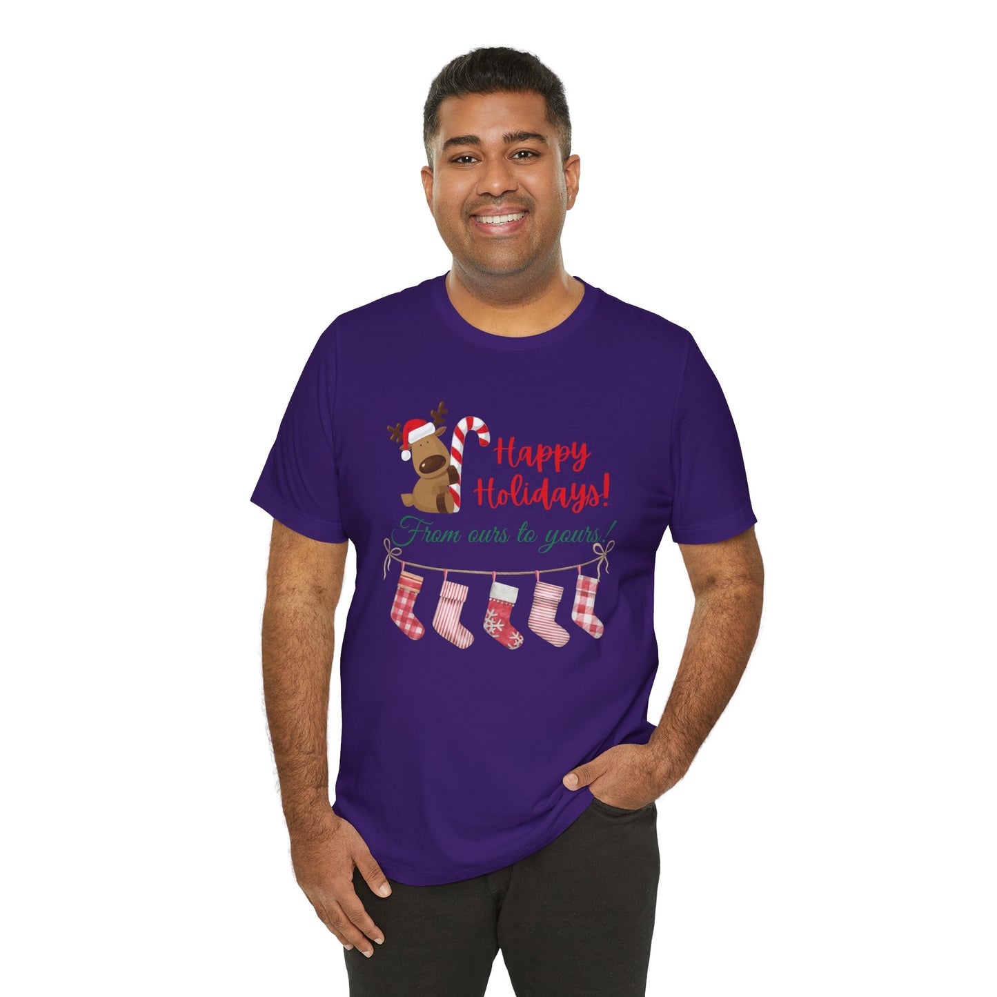 Unisex Jersey Short Sleeve Happy Holidays From Ours To Yours T-Shirt