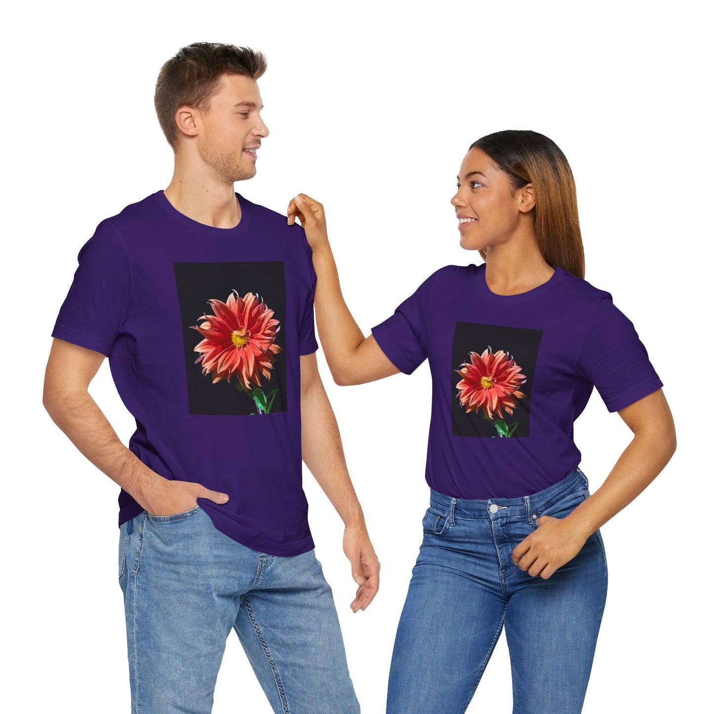 Unisex Jersey Short Sleeve Dahlia Flower T-Shirt
