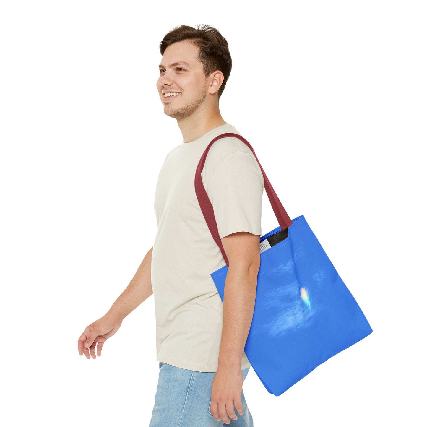 Unisex Fire Rainbow Sky Blue All Over Print Tote Bag