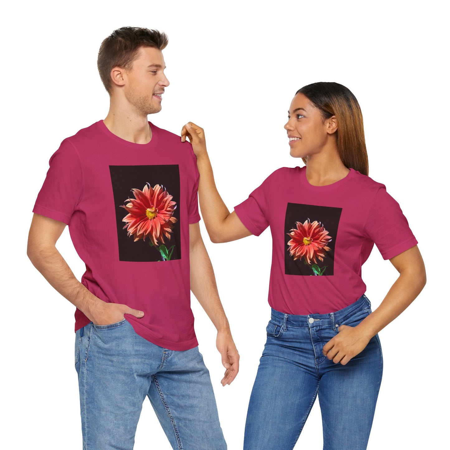 Unisex Jersey Short Sleeve Dahlia Flower T-Shirt