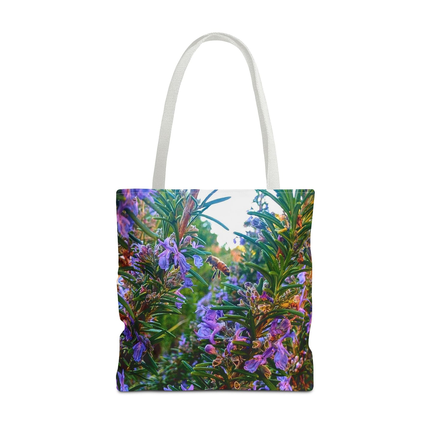 Garden Themed Bee and Rosemary Tote Bag