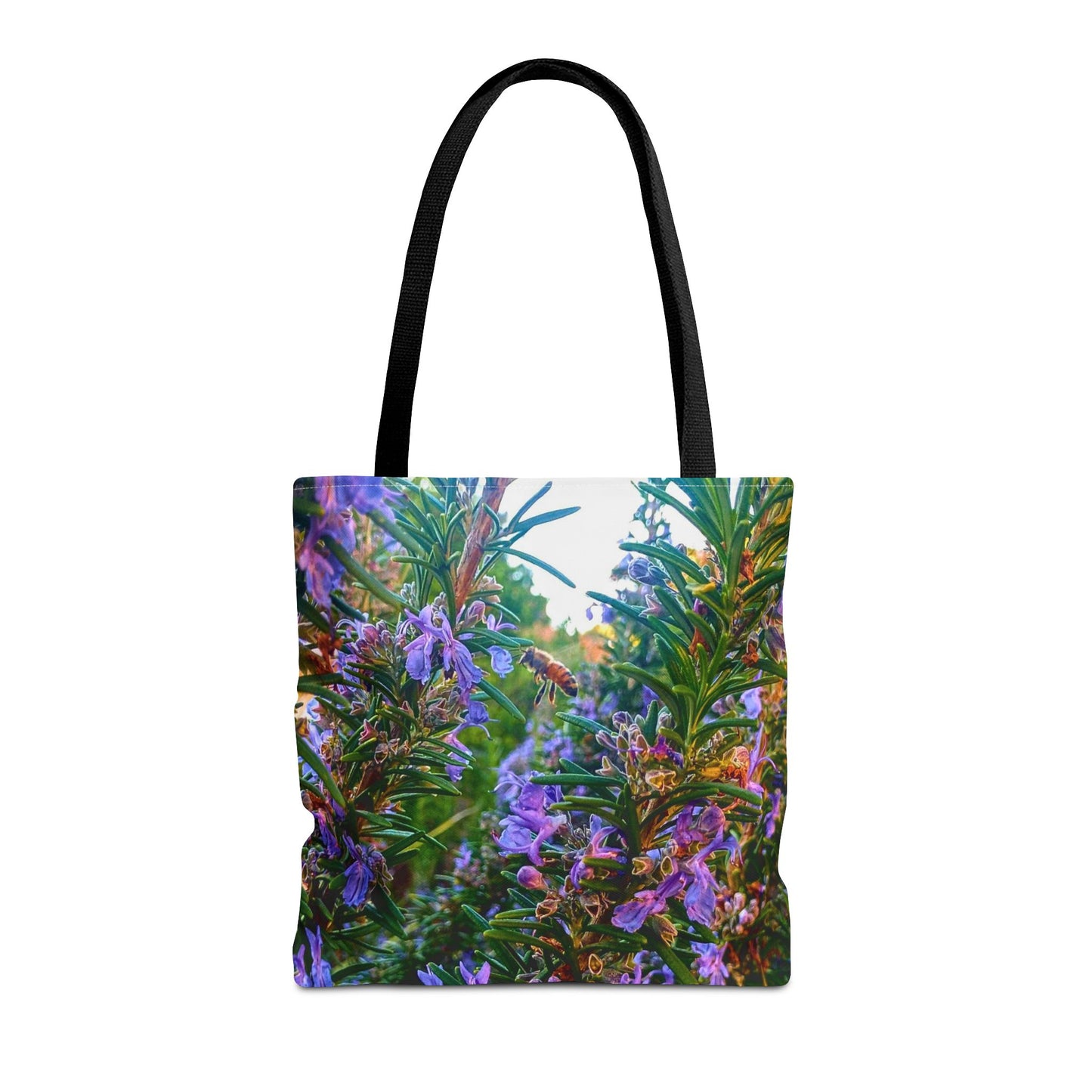 Garden Themed Bee and Rosemary Tote Bag