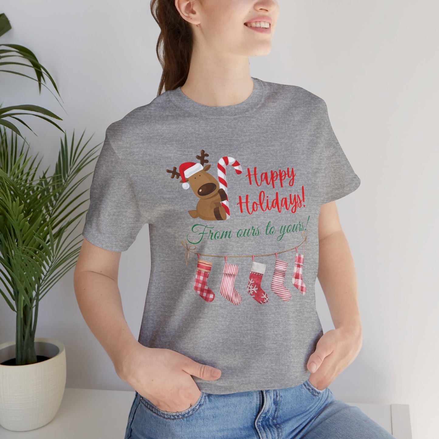 Unisex Jersey Short Sleeve Happy Holidays From Ours To Yours T-Shirt