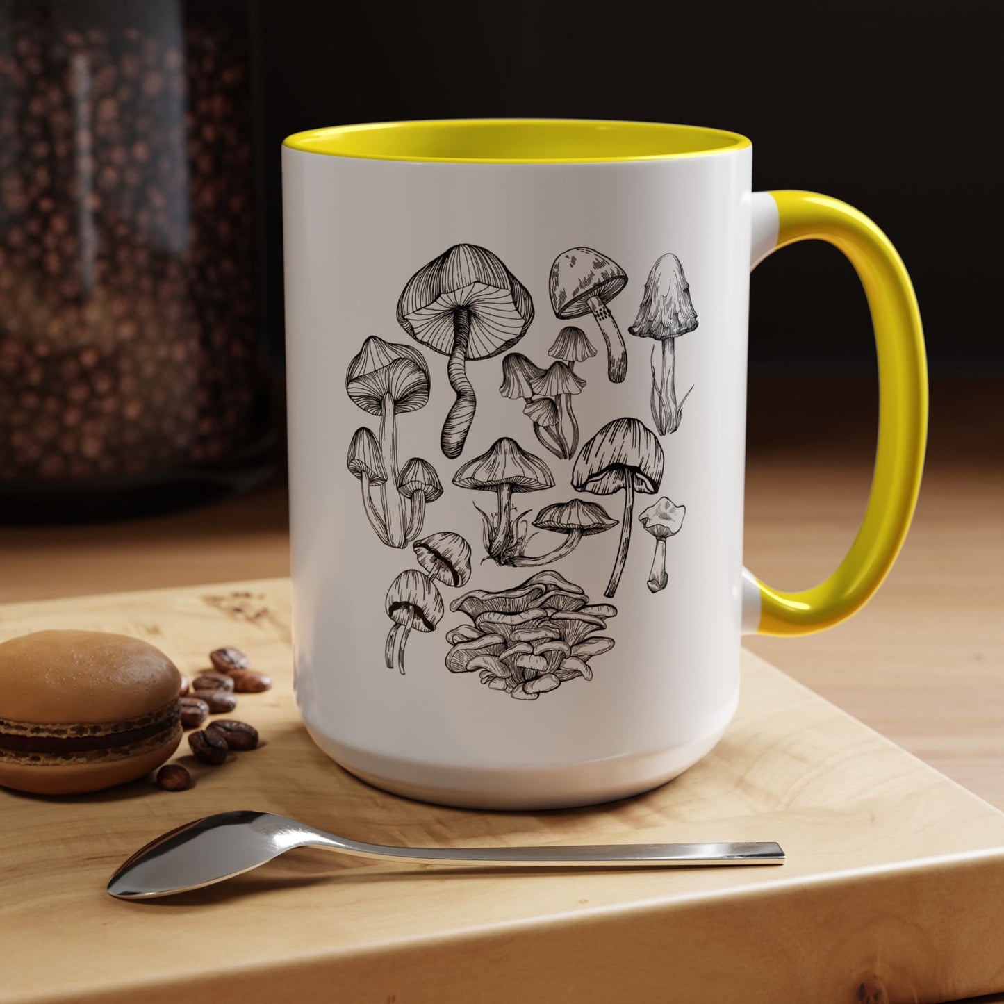 11oz/15oz Mushroom Lover Fungi Print Toadstool Coffee Mug