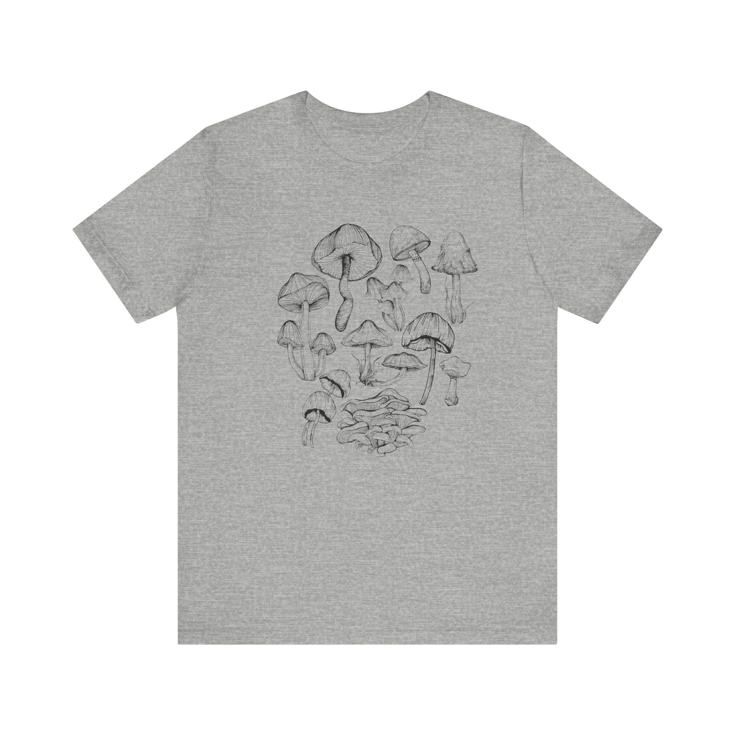Unisex Mushroom Lover Fungi Print Toadstool T-Shirt