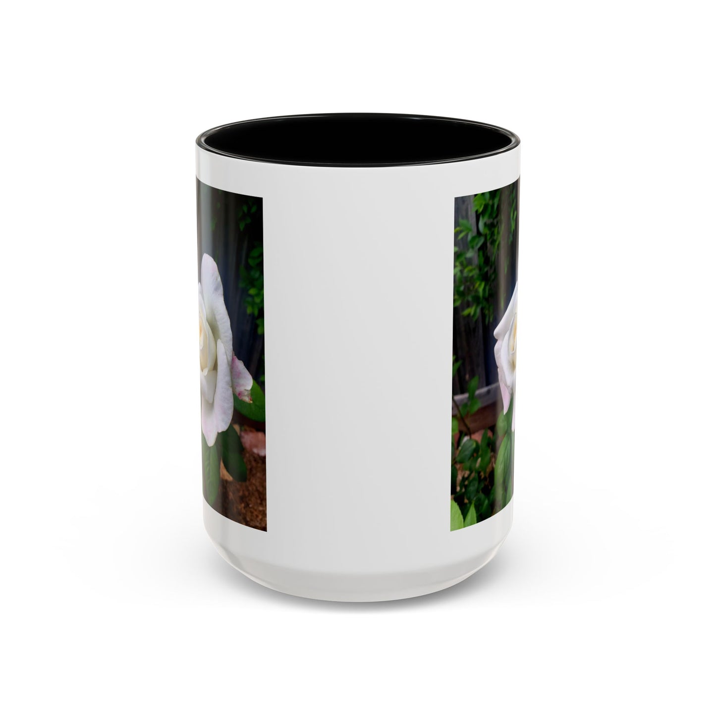 11oz/15oz Garden Themed White Sugar Moon Hybrid Tea Roses Coffee Mug
