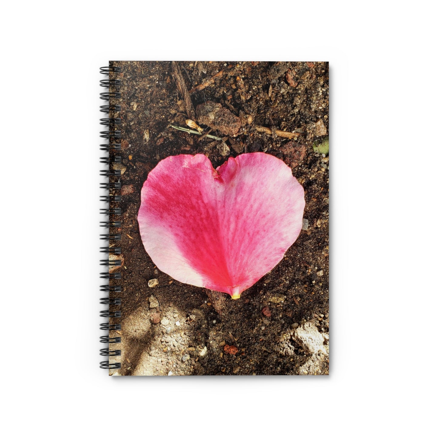 Spiral Notebook - Ruled Line, Double Delight Rose Petal Printed on front, EDC 118 pages
