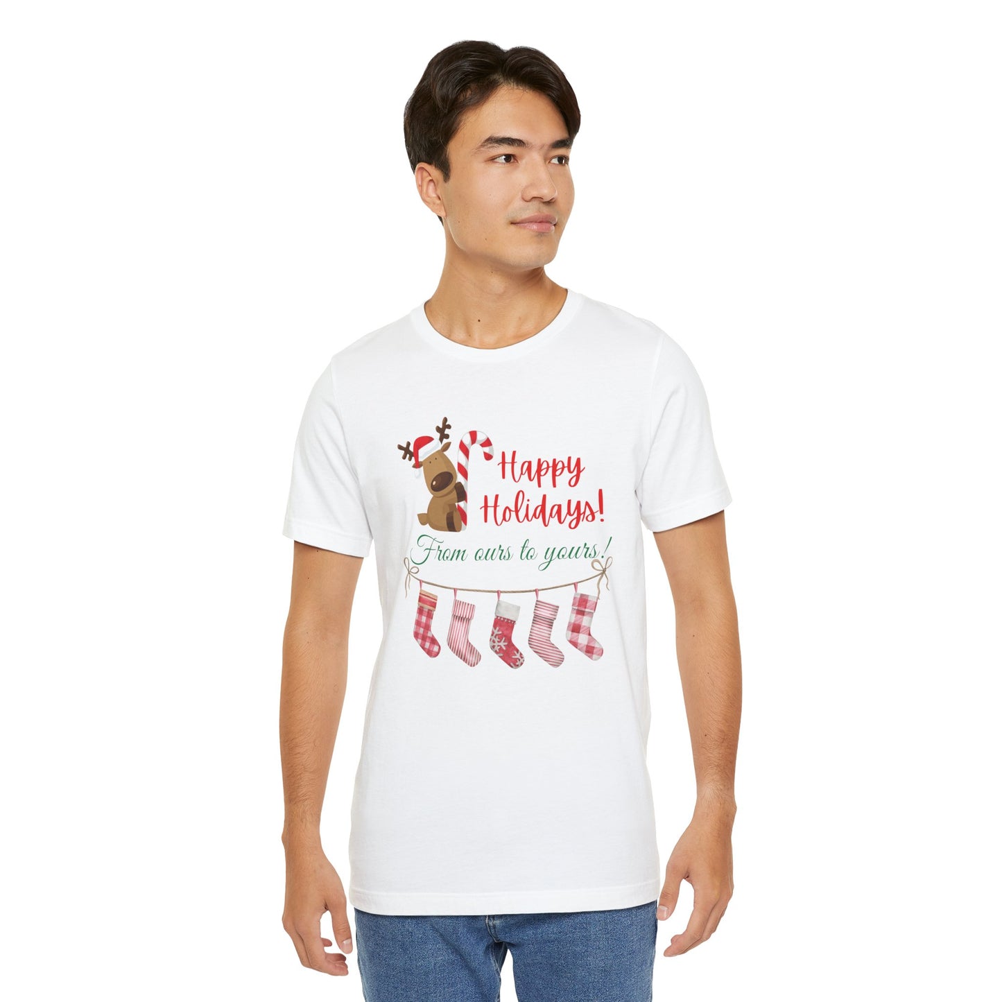 Unisex Jersey Short Sleeve Happy Holidays From Ours To Yours T-Shirt