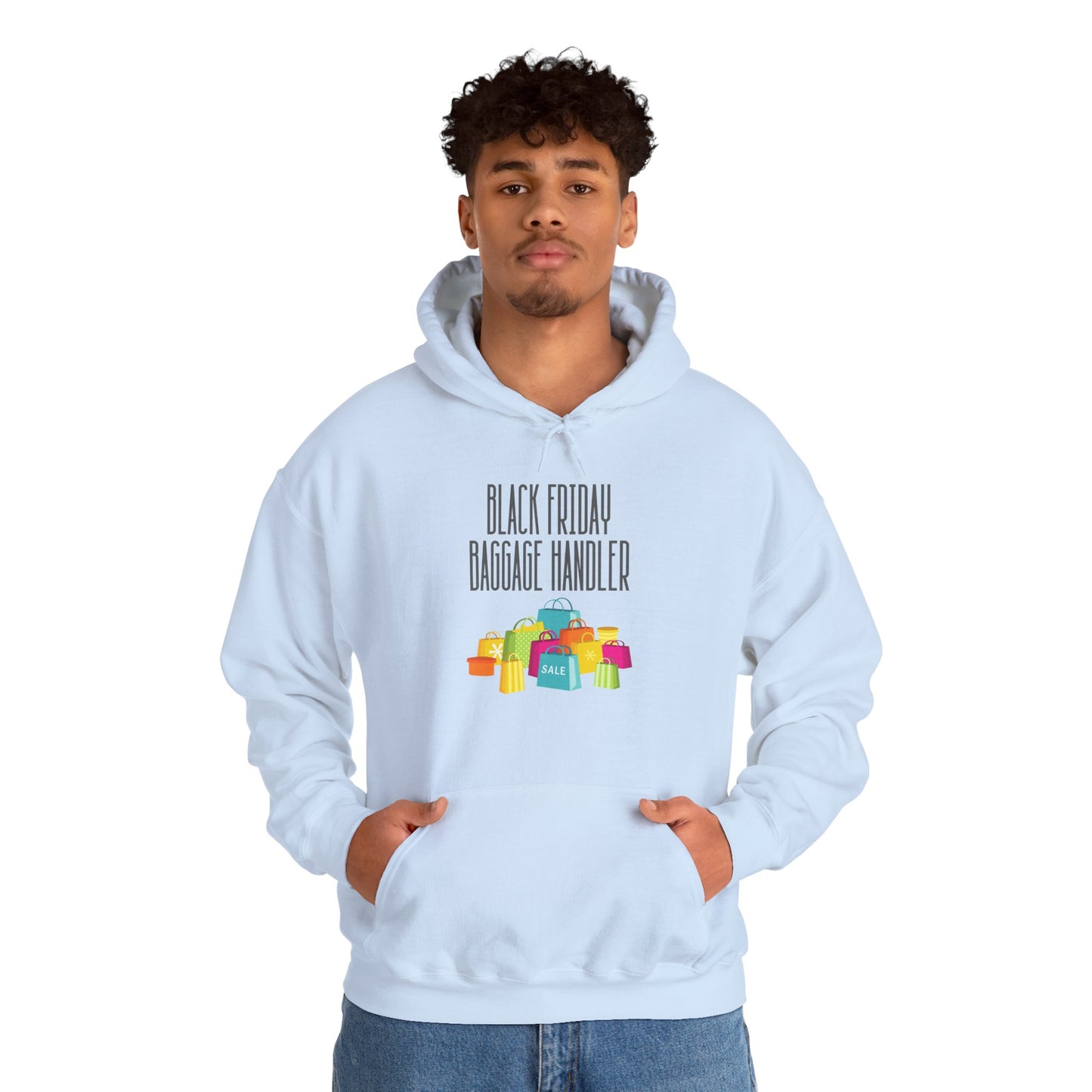 Unisex Heavy Blend™ Black Friday Christmas Sales Baggage Handler Shopping Sales Hooded Sweatshirt