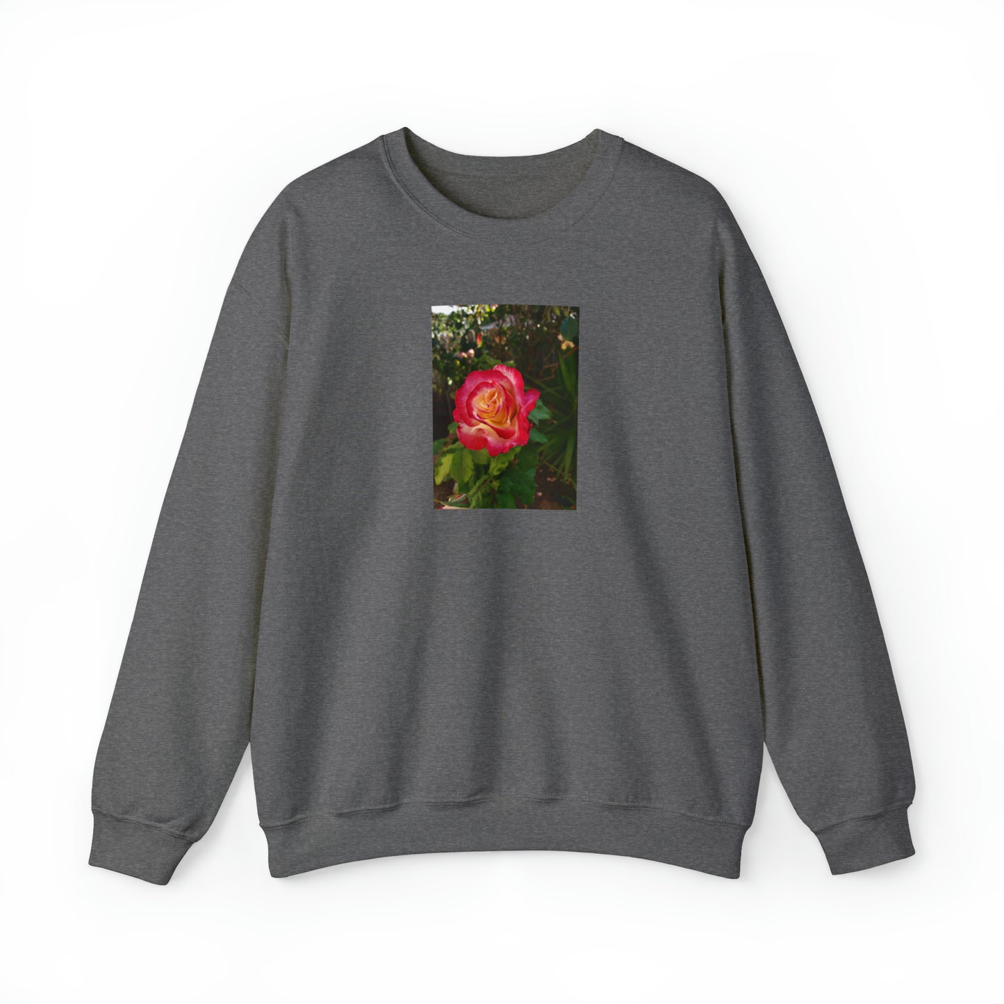 Unisex Gardening Sweatshirt Double Delight Rose Print
