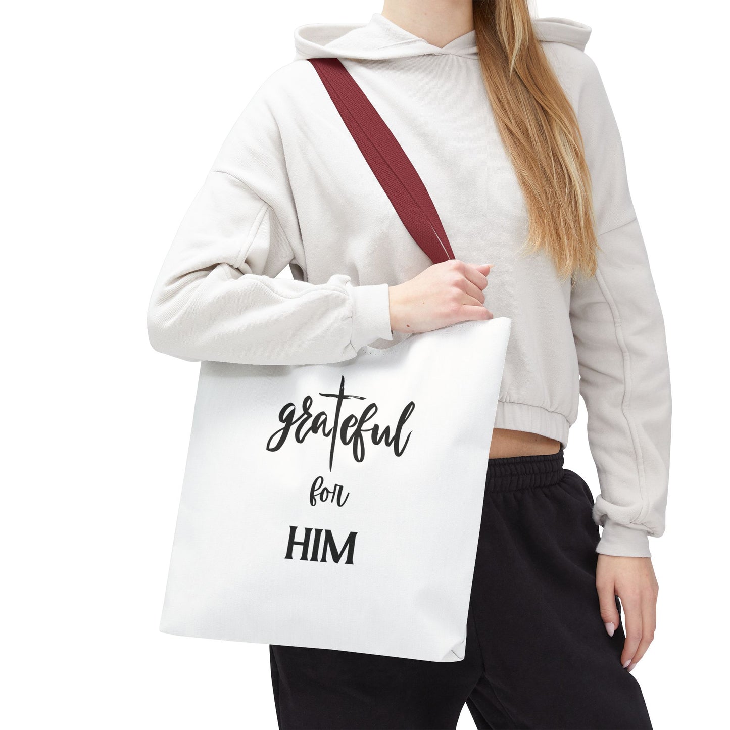Unisex GraTeful For Him Faith Bible Study Reusable Lunch Bag Everyday Carry Tote Bag
