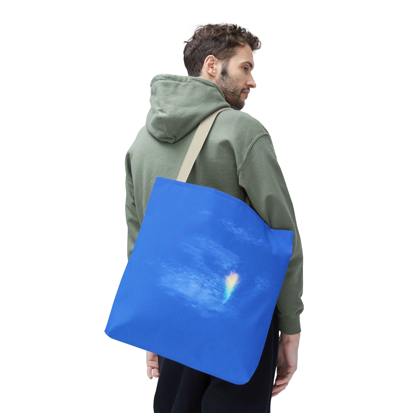 Unisex Fire Rainbow Sky Blue All Over Print Tote Bag