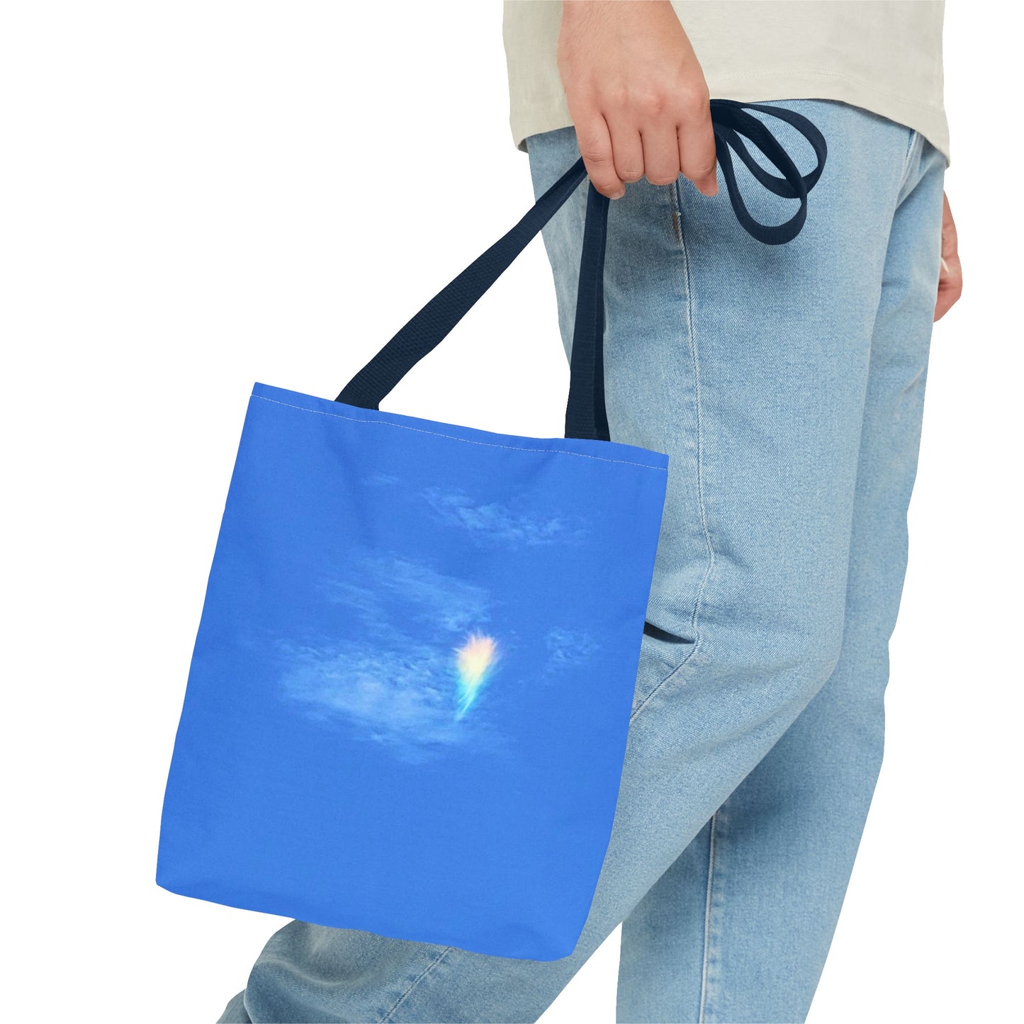 Unisex Fire Rainbow Sky Blue All Over Print Tote Bag