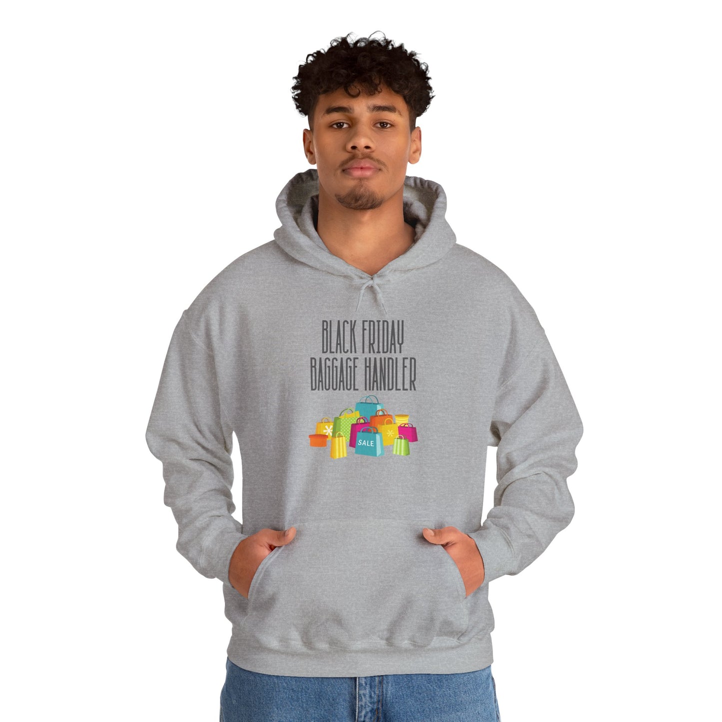 Unisex Heavy Blend™ Black Friday Christmas Sales Baggage Handler Shopping Sales Hooded Sweatshirt