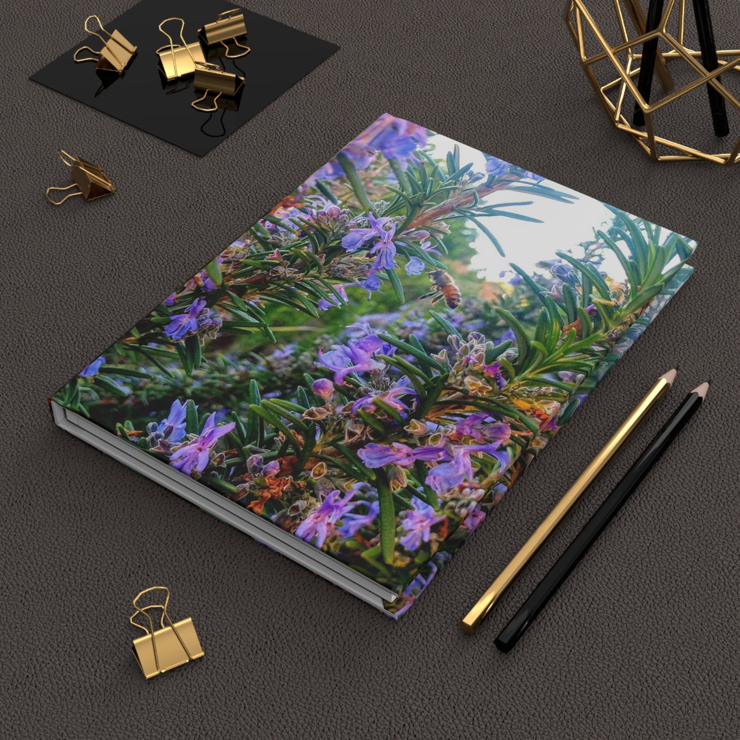 Hardcover Journal Matte Rosemary Bee Pollinator