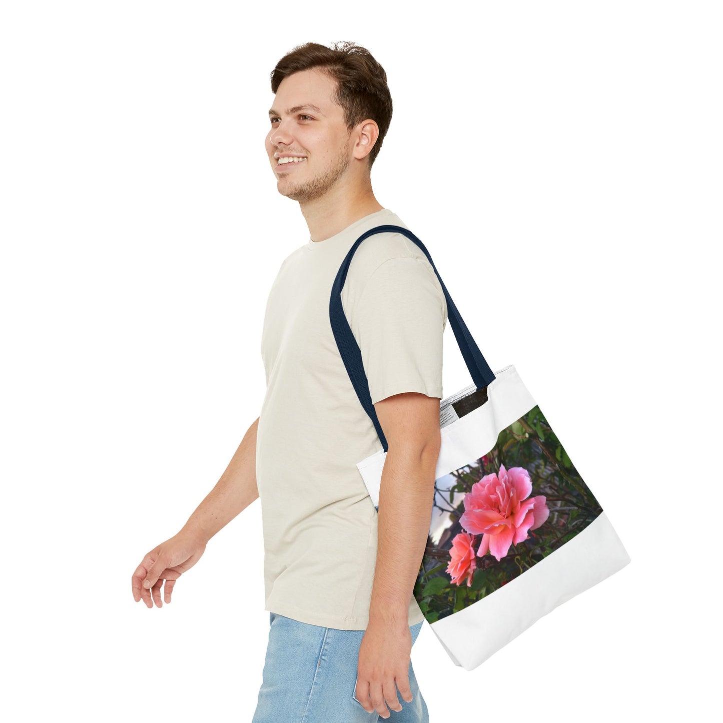 Unisex Garden Themed Double Delight Roses Reusable Tote Bag