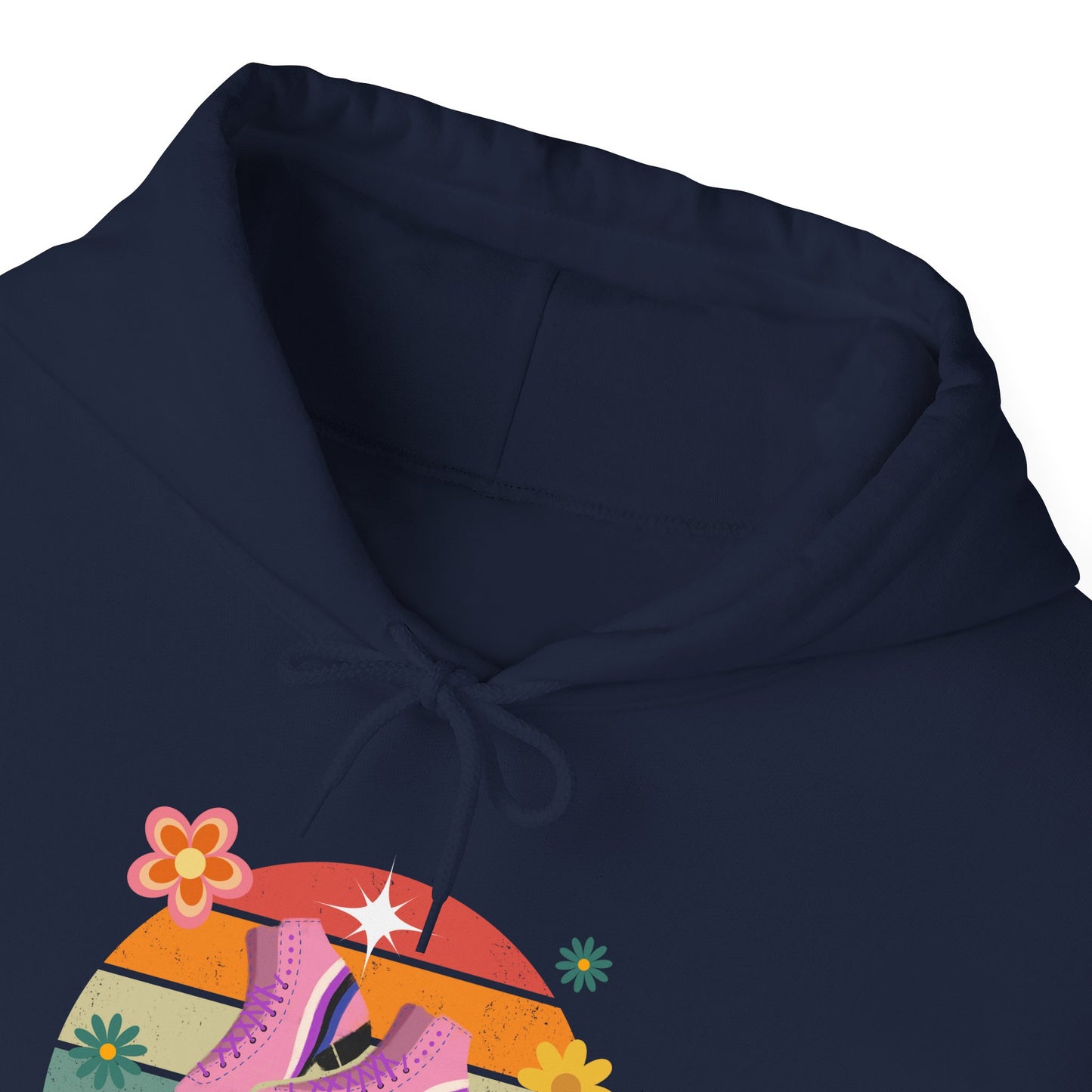 Unisex Heavy Blend™ Quad Bod Retro Vibes Rollerskater Hooded Sweatshirt