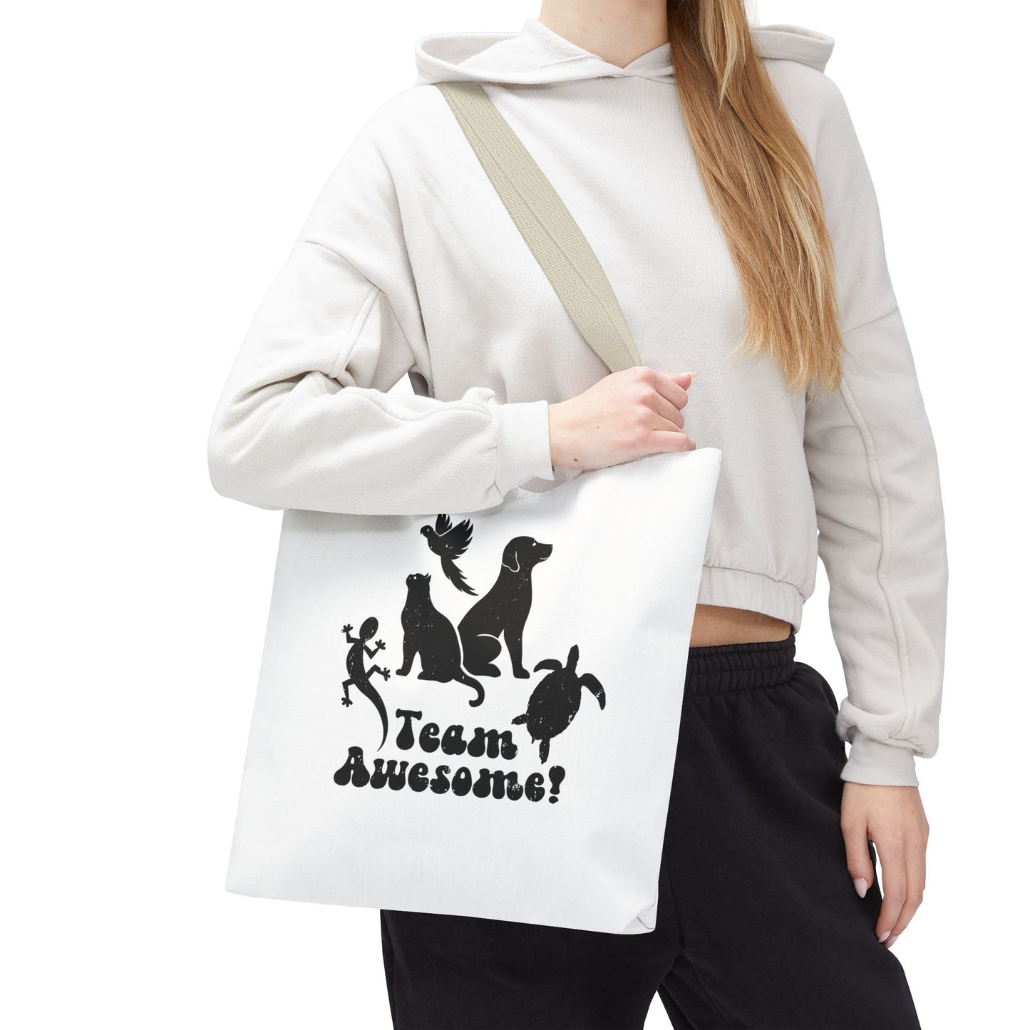 Unisex Animal Lover Lizard Cat Bird Dog Turtle Team Awesome Tote Bag
