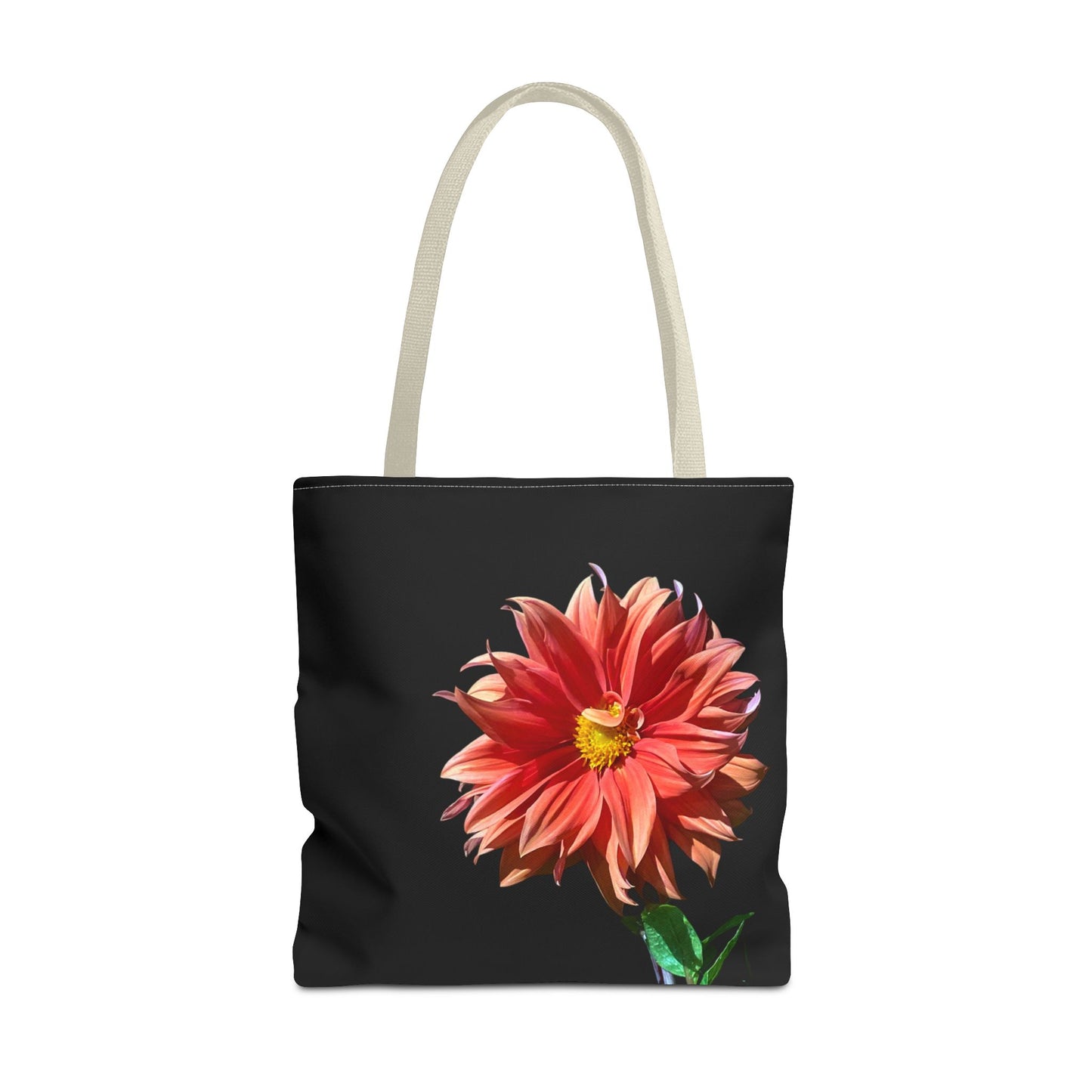 Unisex Dahlia Flower Tote Bag Nature Inspired Tote Floral Print Bag Garden Themed Tote Bag Dahlia Printed Gift Idea For Florists Plant Lover