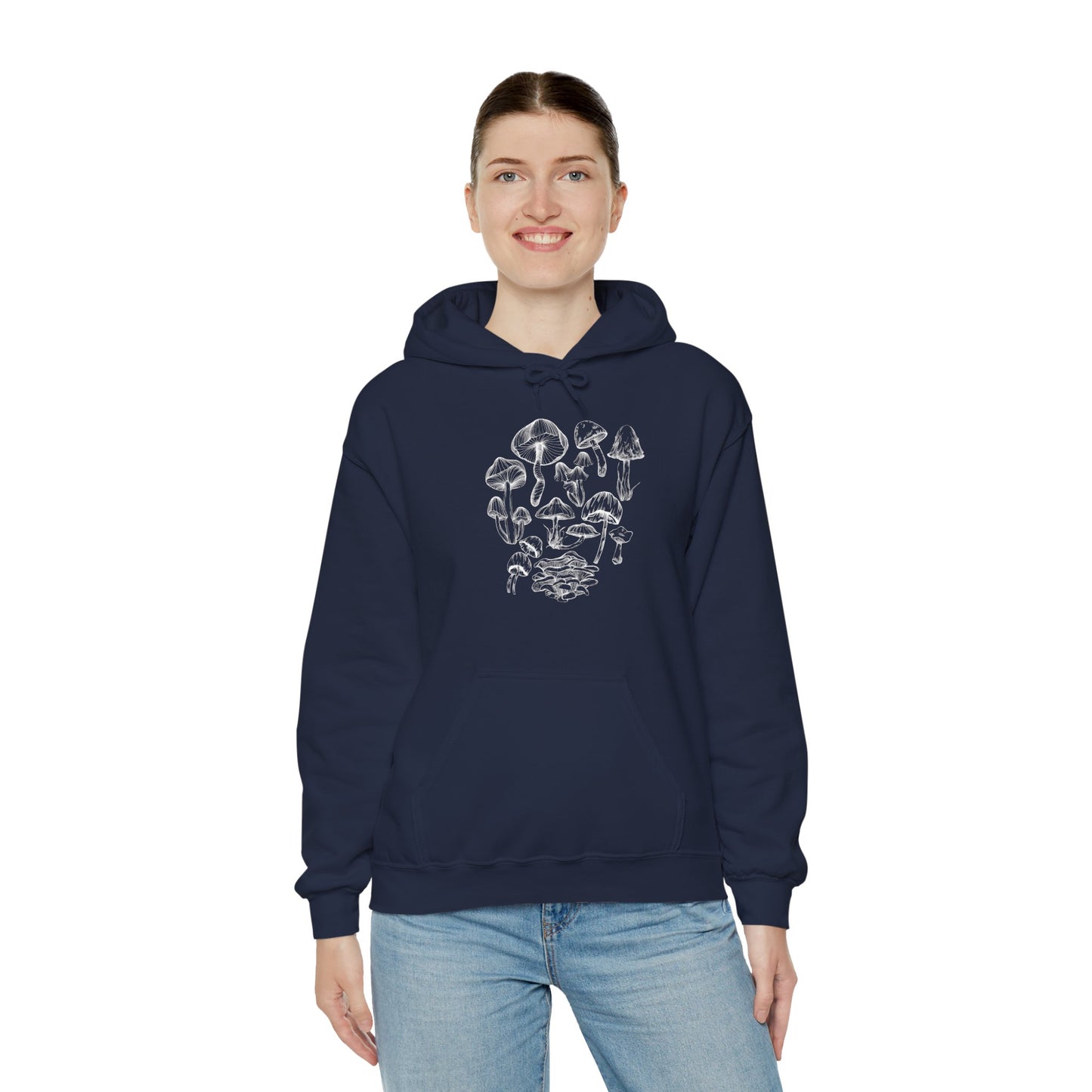 Unisex Mushroom Lover Fungi Print Toadstool Hooded Sweatshirt