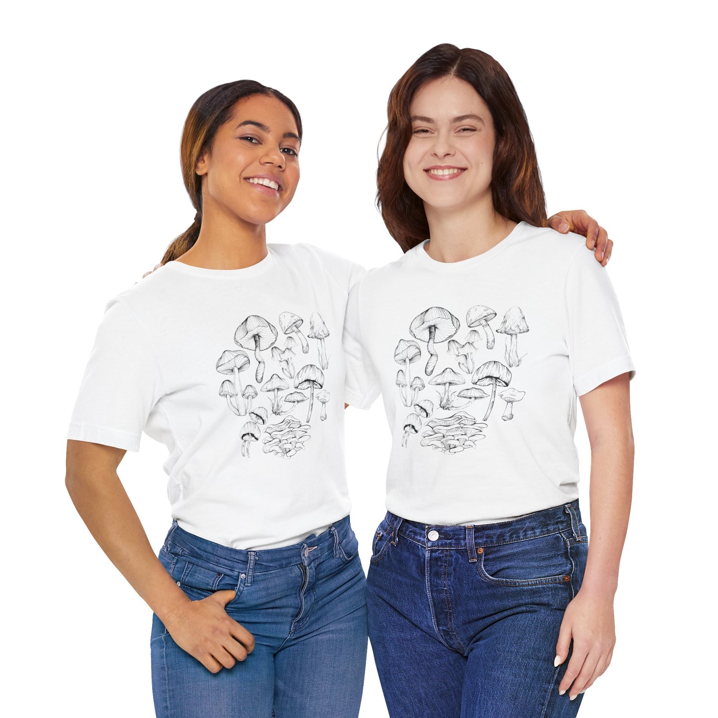 Unisex Mushroom Lover Fungi Print Toadstool T-Shirt