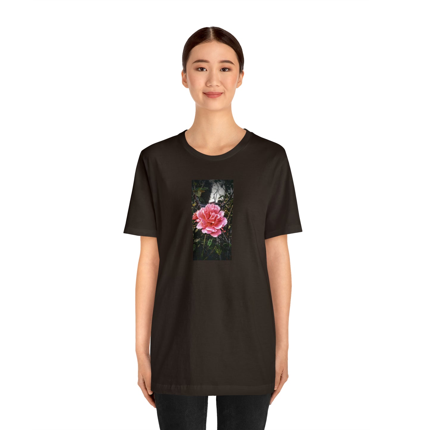 Unisex Gardening Shirt Double Delight Rose Print
