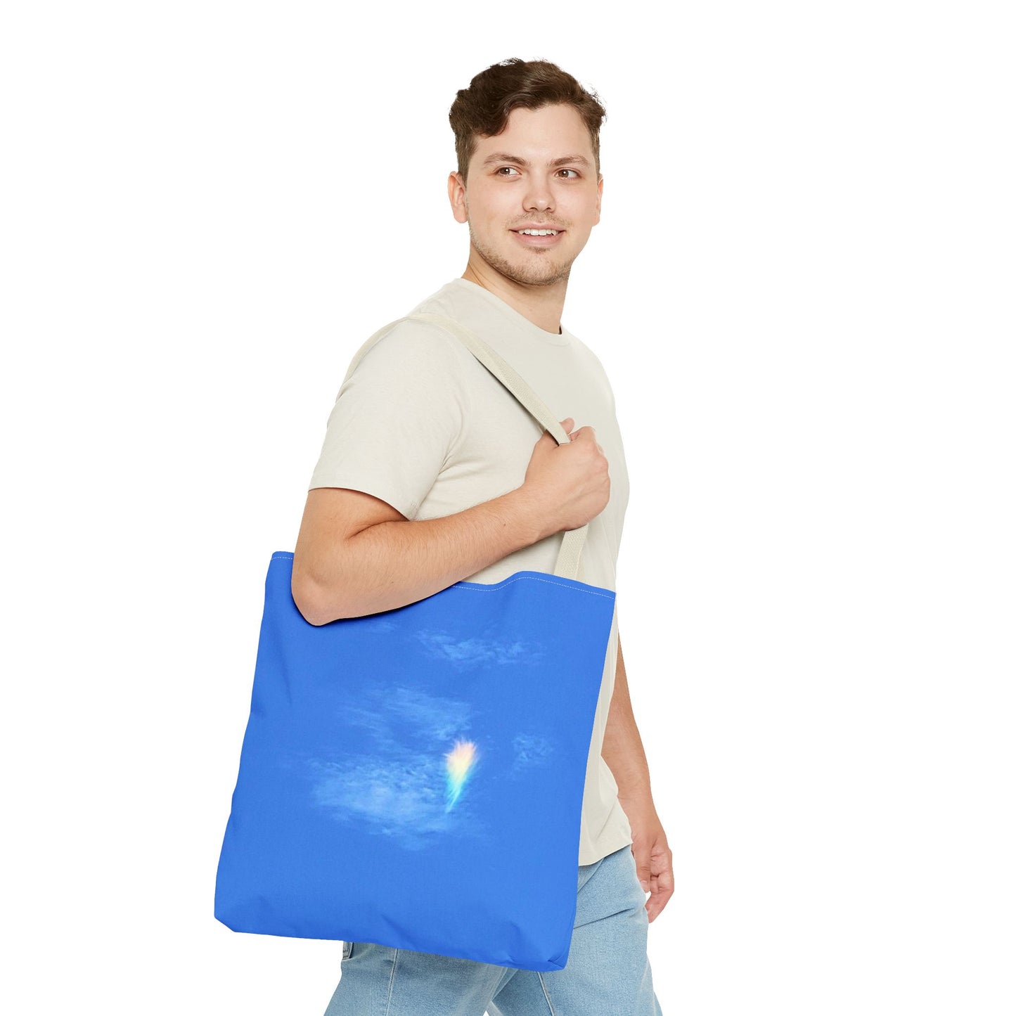 Unisex Fire Rainbow Sky Blue All Over Print Tote Bag