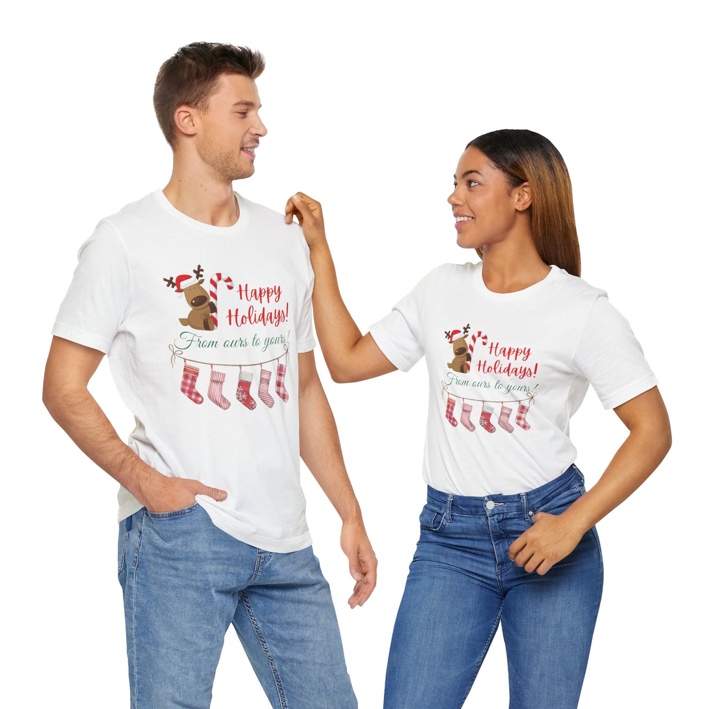 Unisex Jersey Short Sleeve Happy Holidays From Ours To Yours T-Shirt