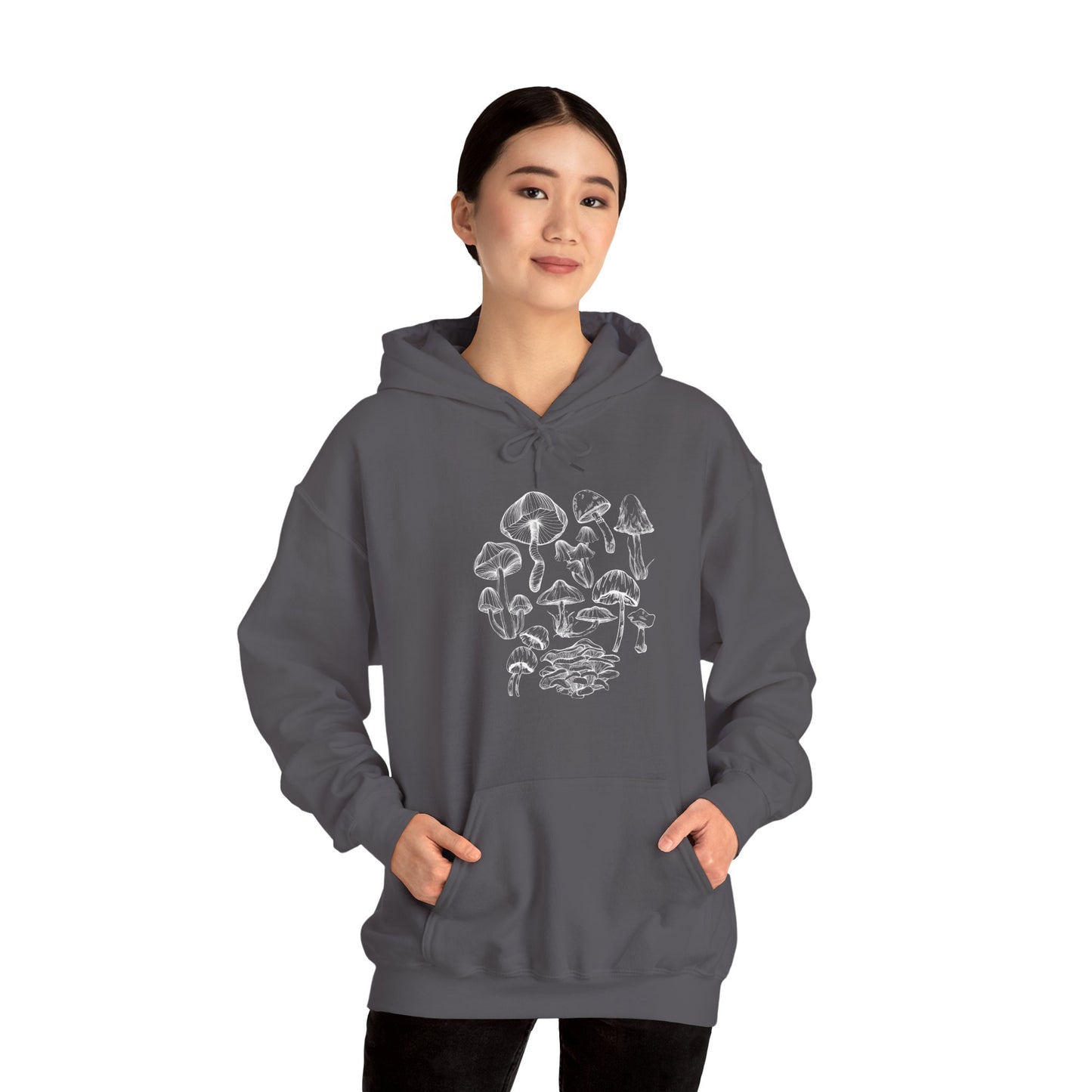 Unisex Mushroom Lover Fungi Print Toadstool Hooded Sweatshirt