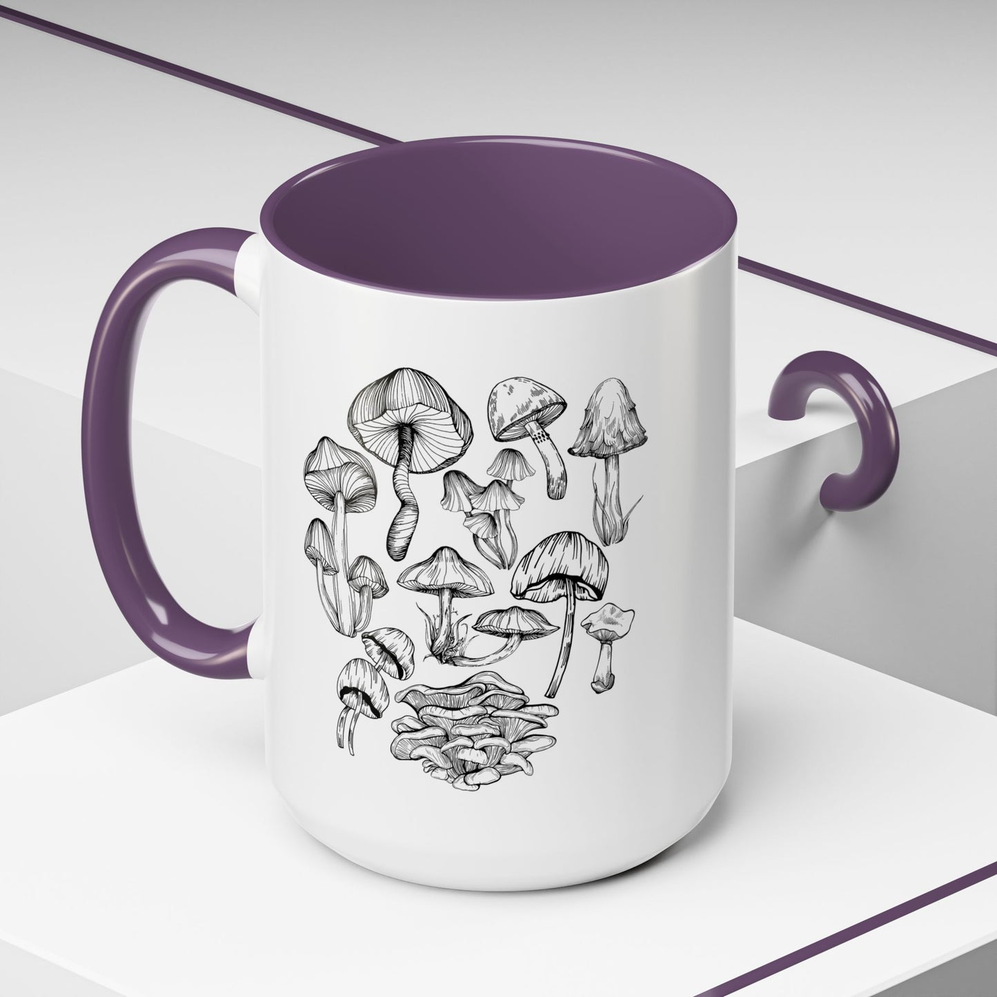 11oz/15oz Mushroom Lover Fungi Print Toadstool Coffee Mug