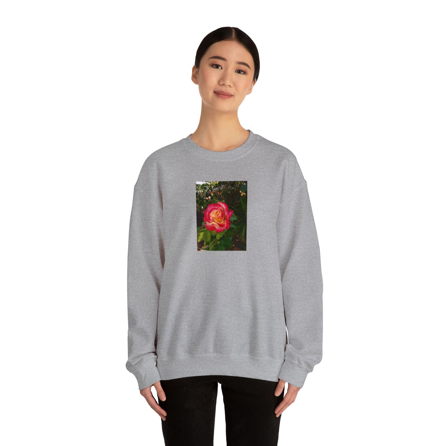 Unisex Gardening Sweatshirt Double Delight Rose Print